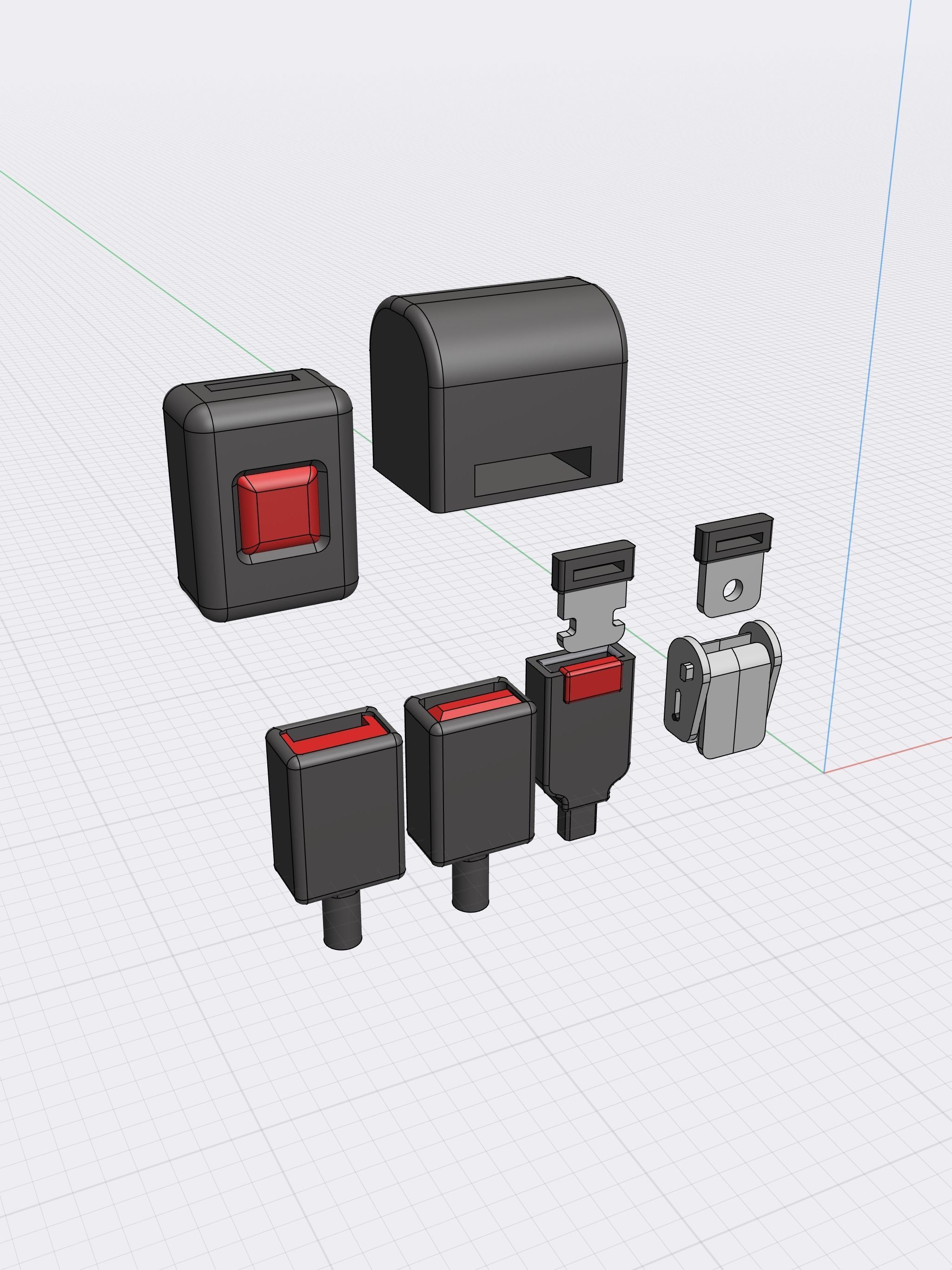 Seatbelt Interior 8 pce Seatbelt set 3D print model_10