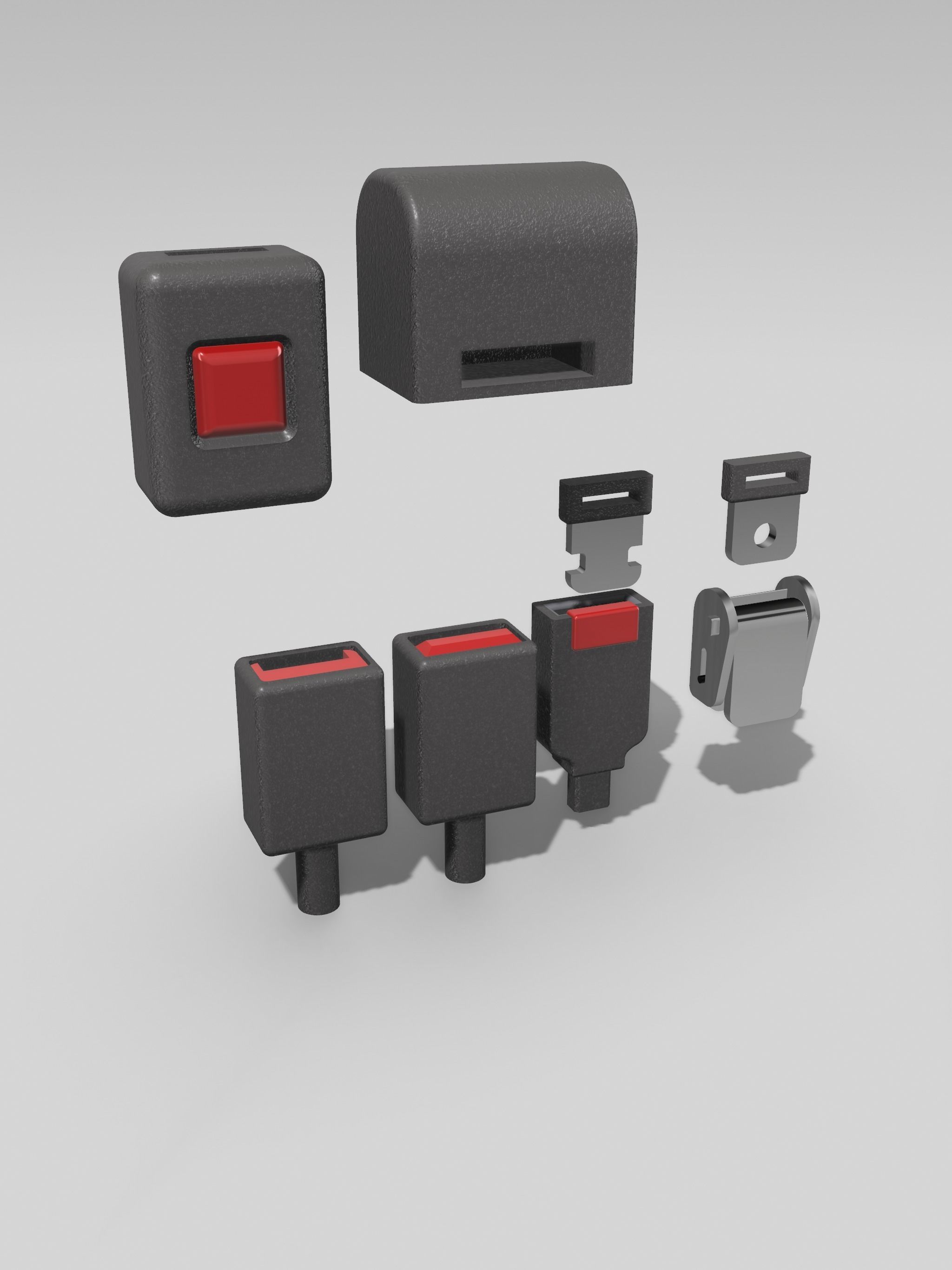 Seatbelt Interior 8 pce Seatbelt set 3D print model_3