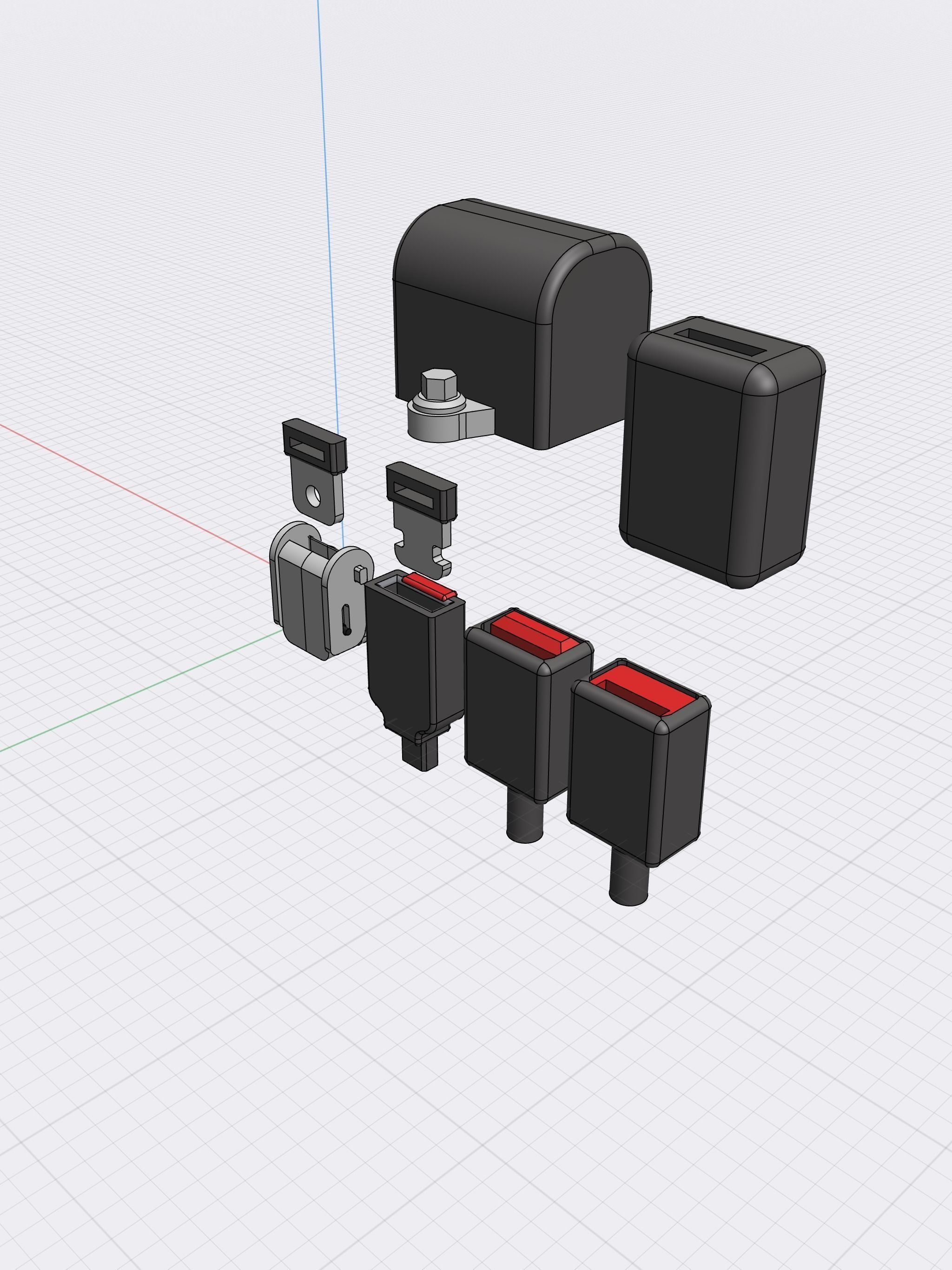 Seatbelt Interior 8 pce Seatbelt set 3D print model_11