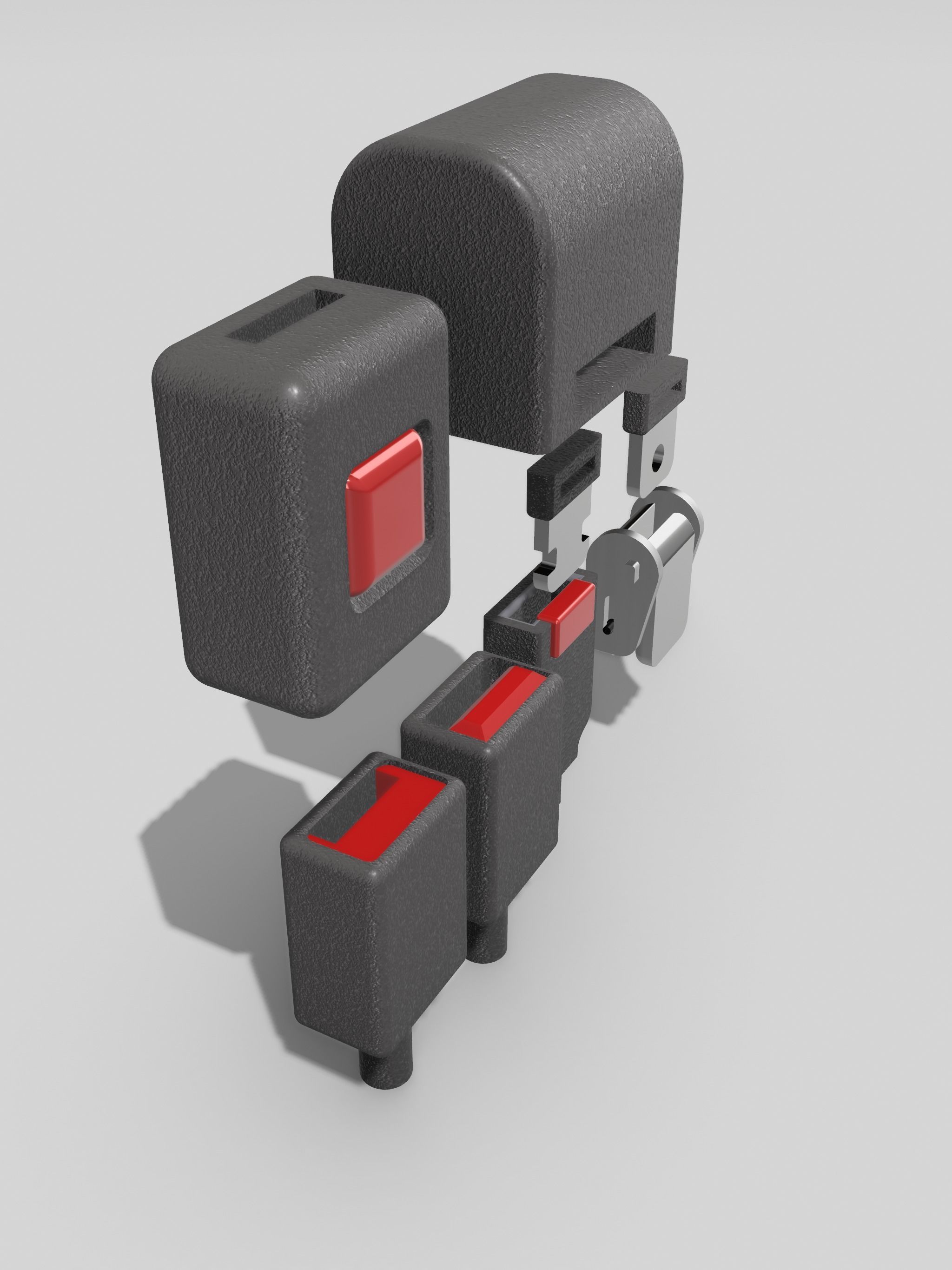 Seatbelt Interior 8 pce Seatbelt set 3D print model_4