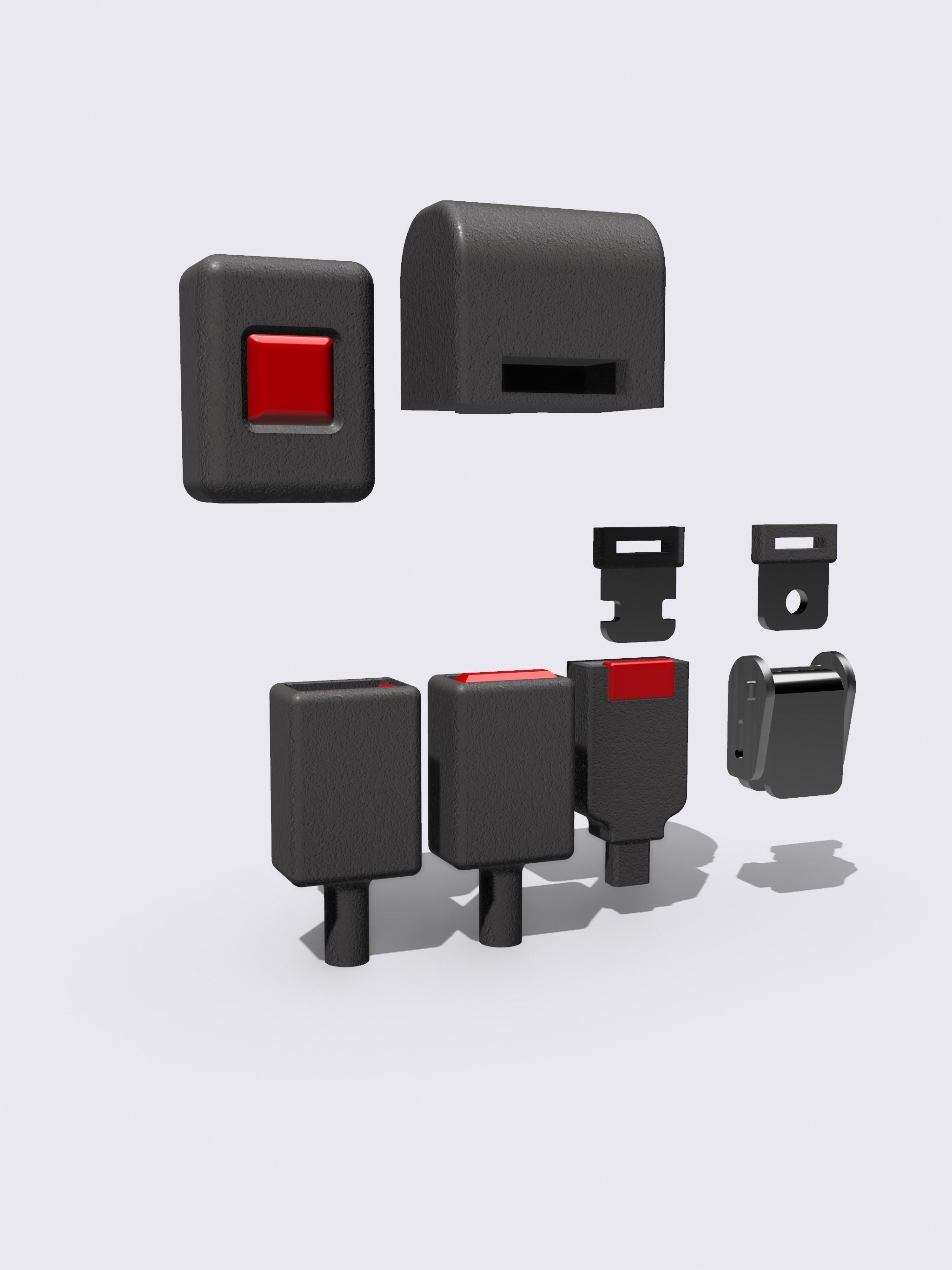 Seatbelt Interior 8 pce Seatbelt set 3D print model_1