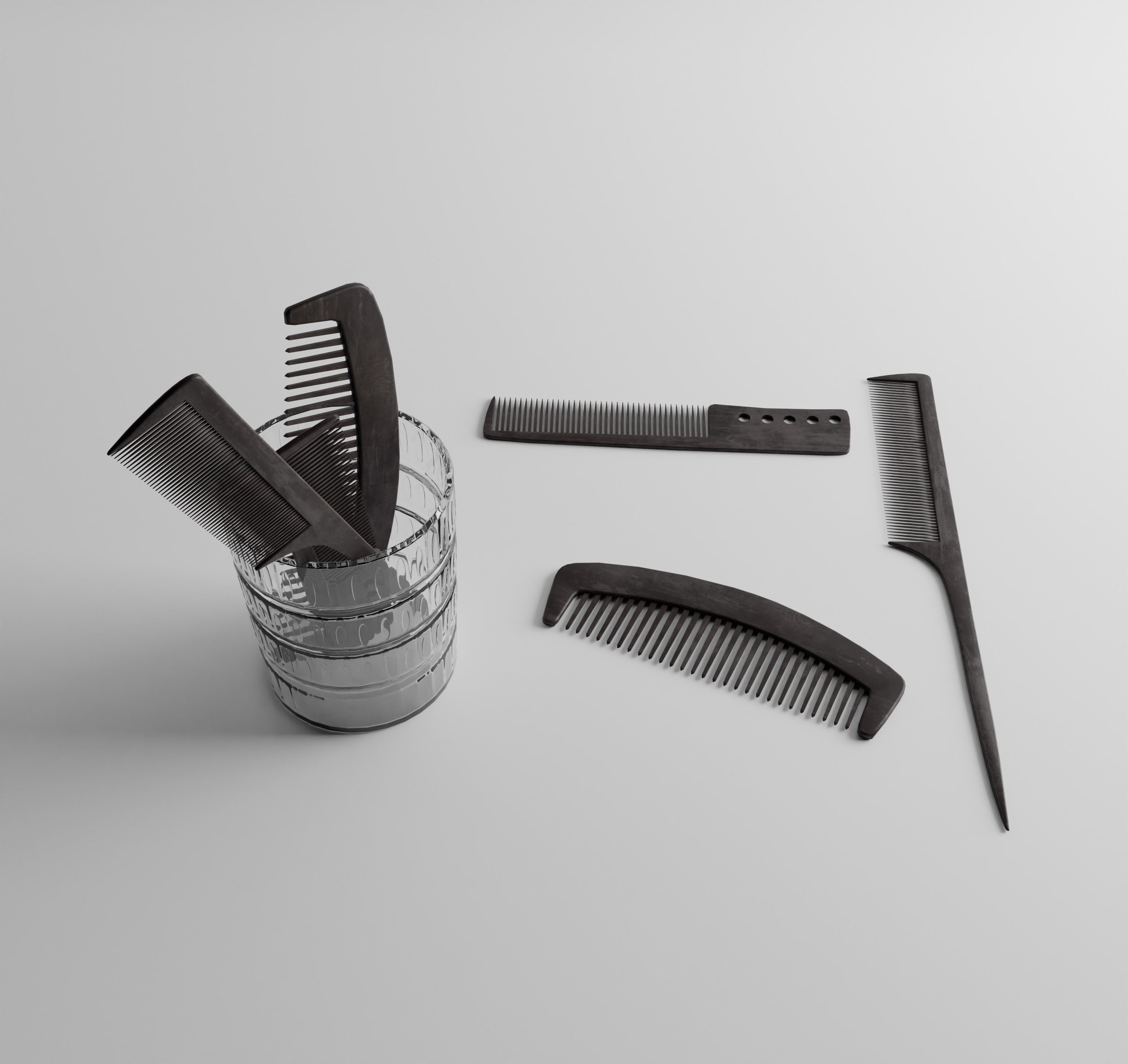 Male Comb collection Free 3D model_2