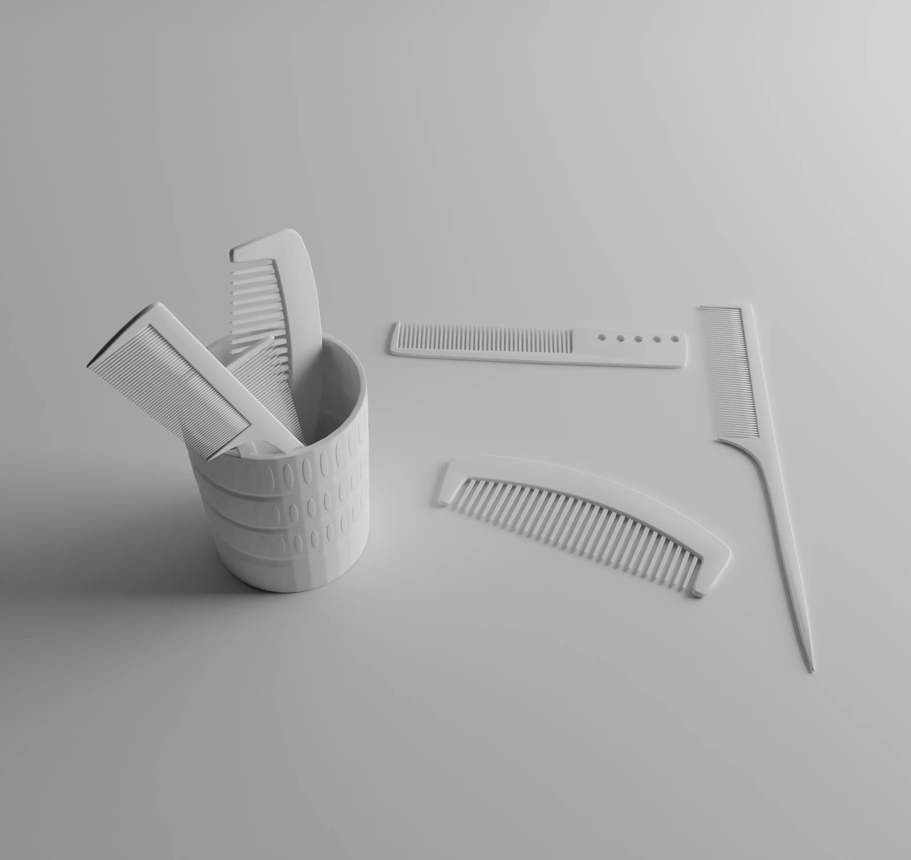 Male Comb collection Free 3D model_0