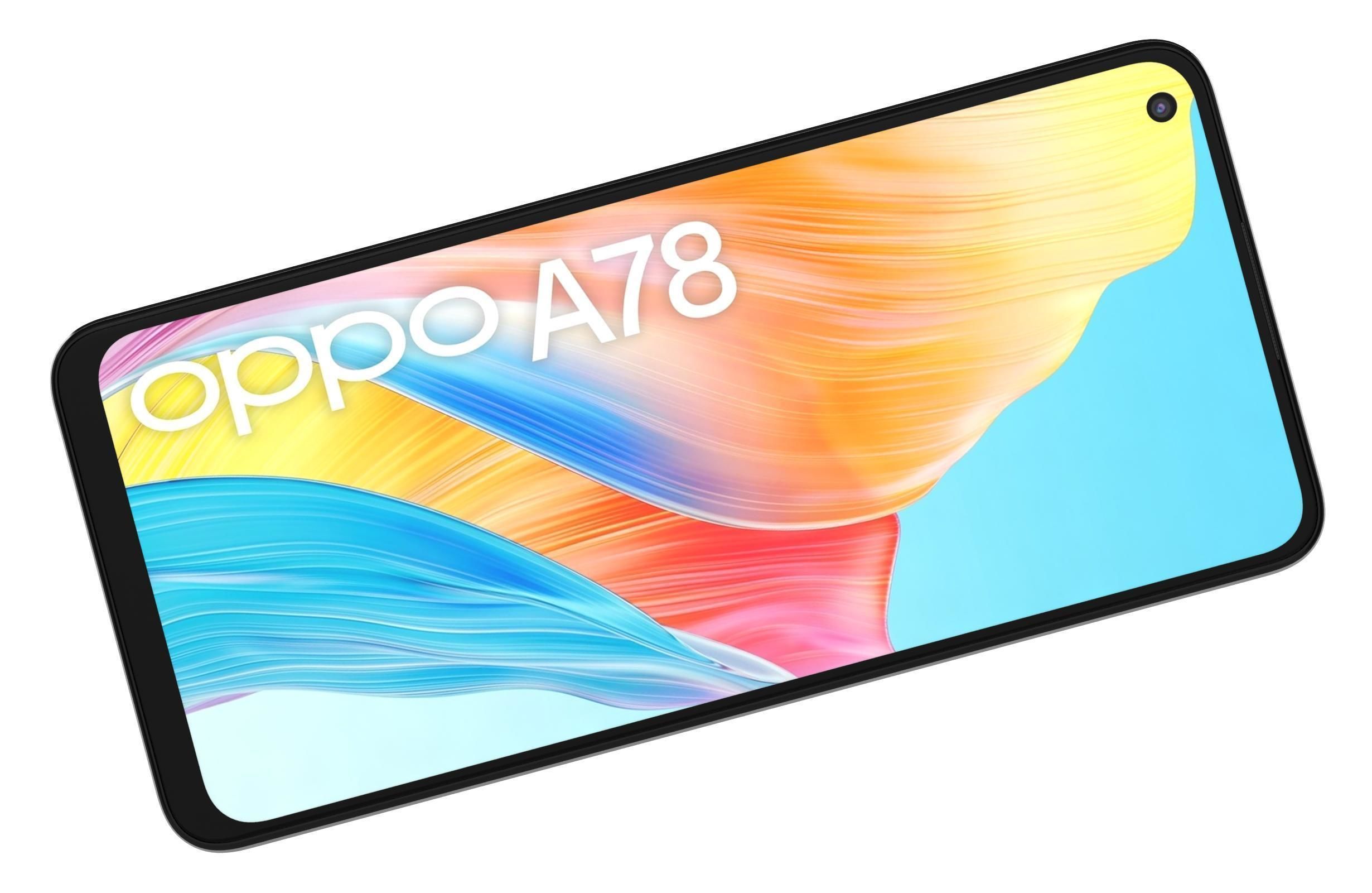 Oppo A78 4G Black And Green Low-poly 3D model_12