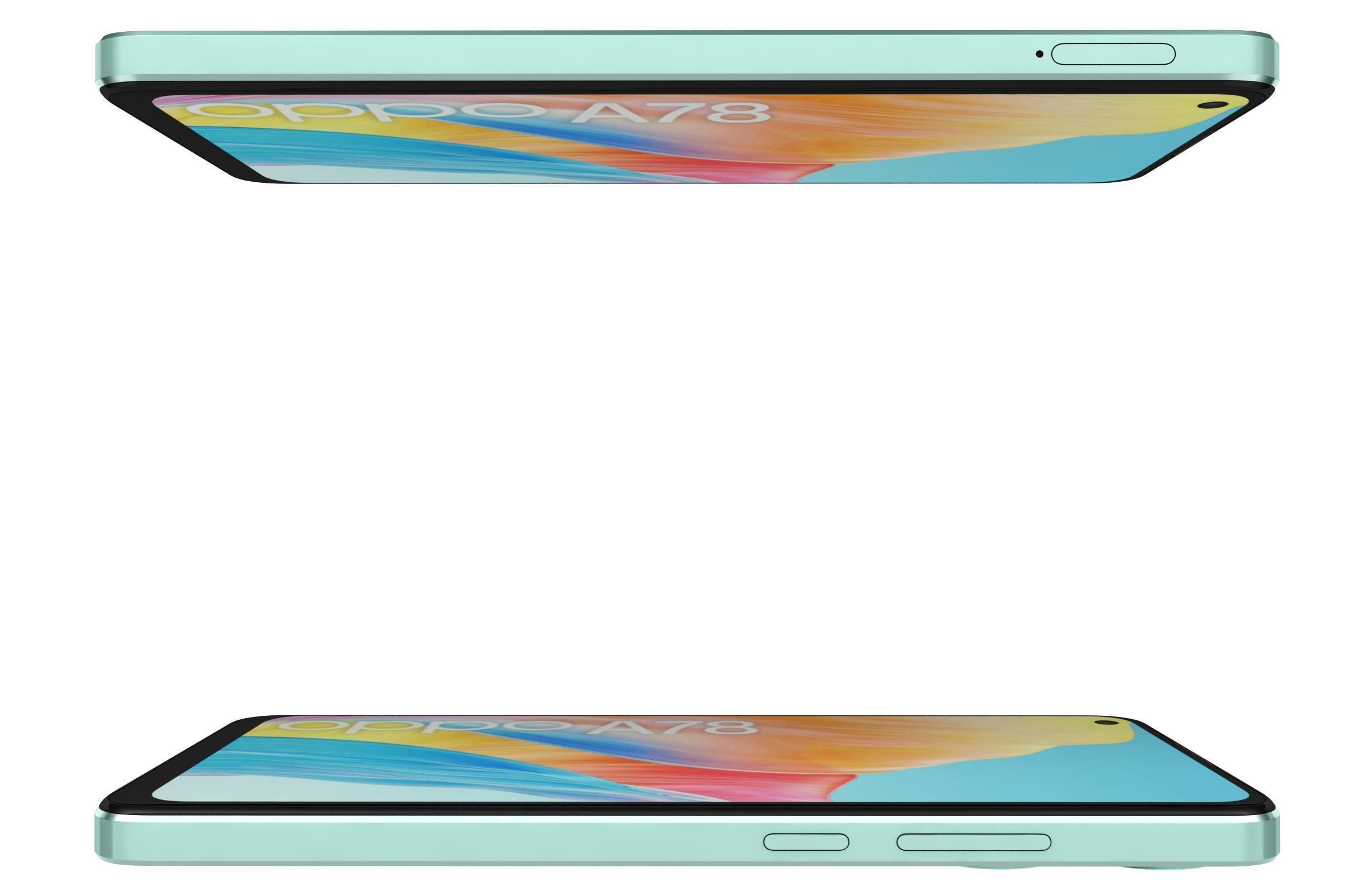 Oppo A78 4G Black And Green Low-poly 3D model_22