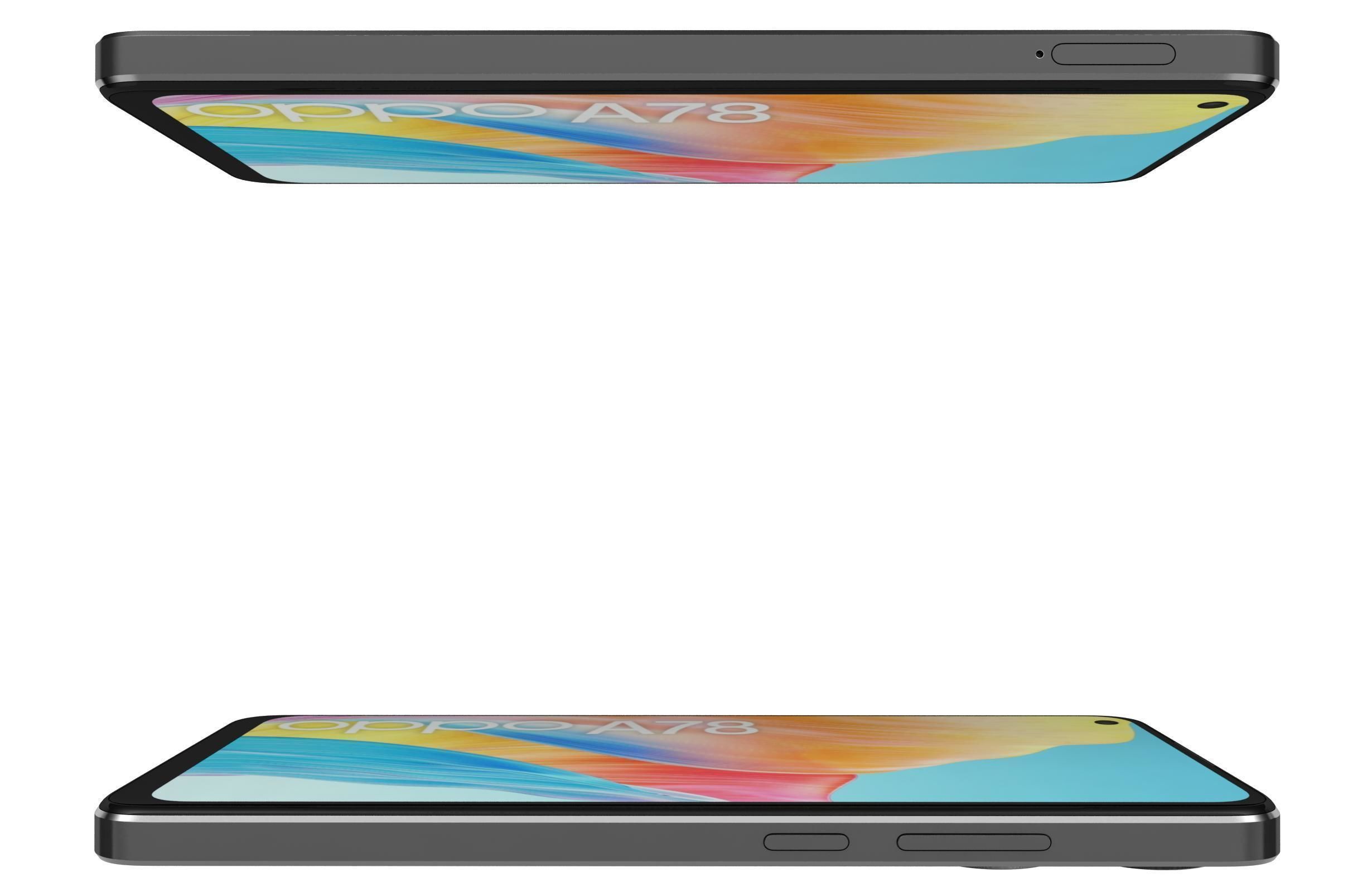 Oppo A78 4G Black And Green Low-poly 3D model_11