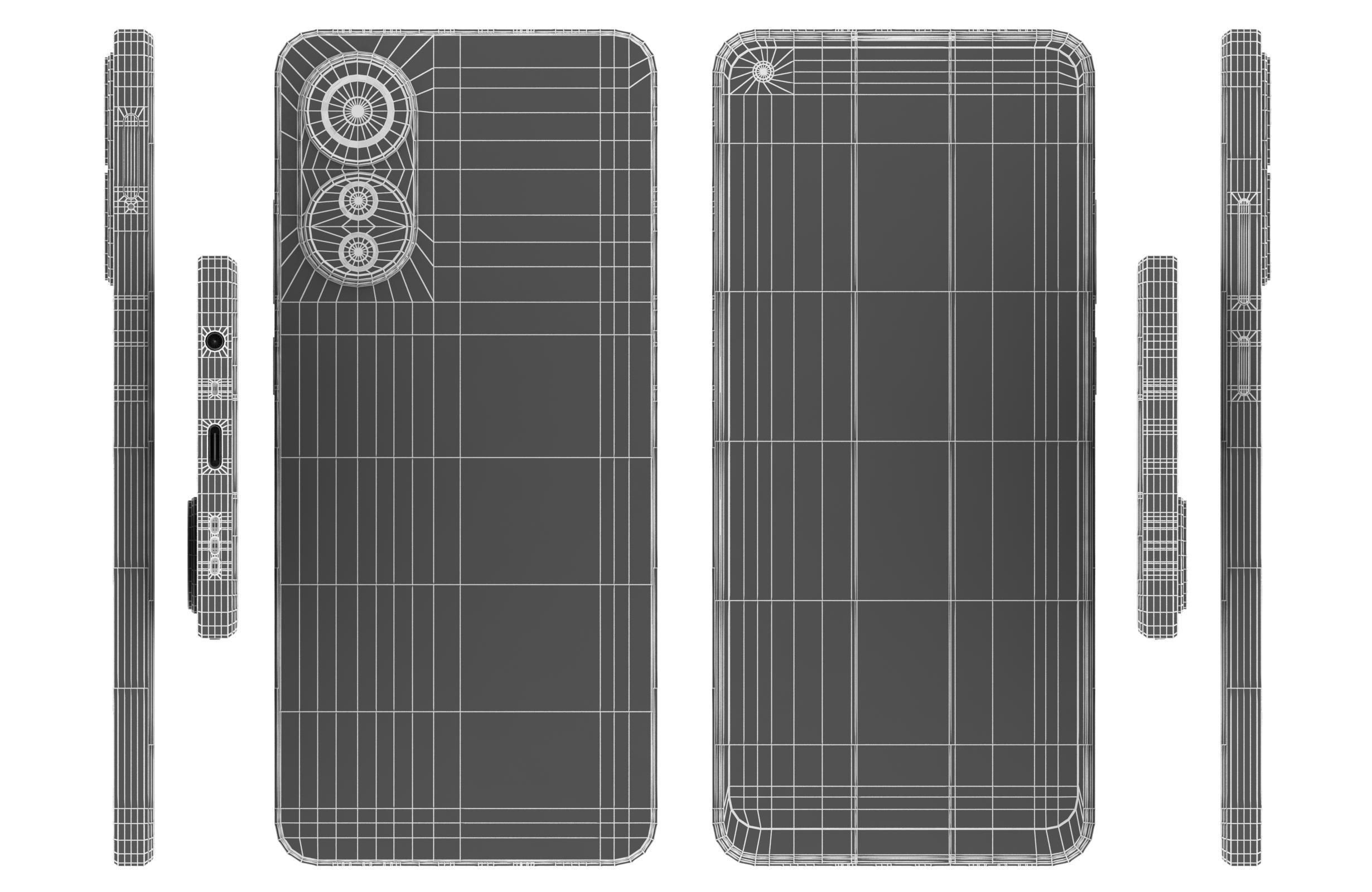 Oppo A78 4G Black And Green Low-poly 3D model_25