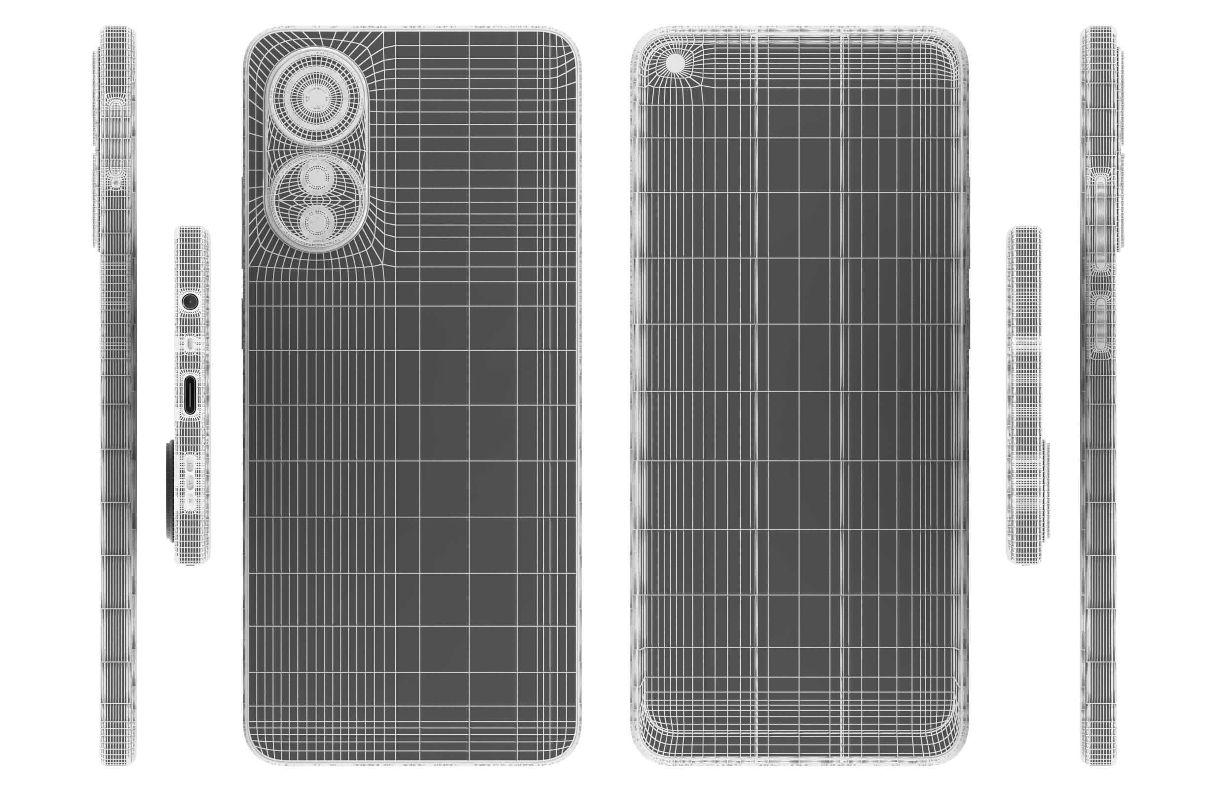 Oppo A78 4G Black And Green Low-poly 3D model_26