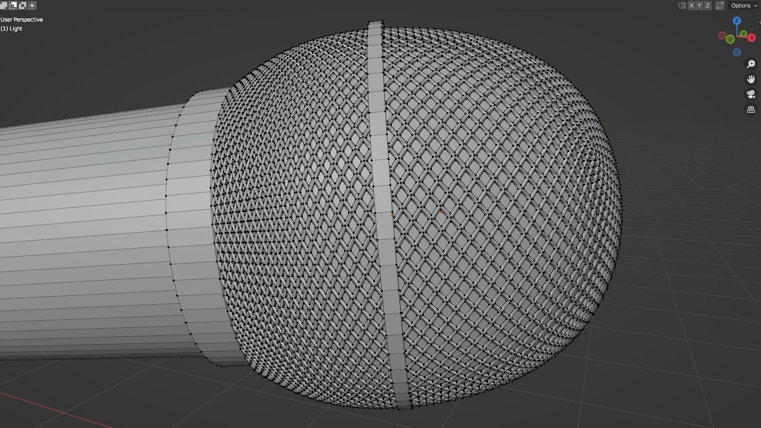 Wireless Microphone Black Low-poly 3D model_12