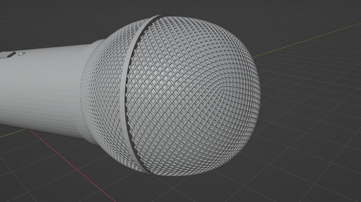 Wireless Microphone Black Low-poly 3D model_4