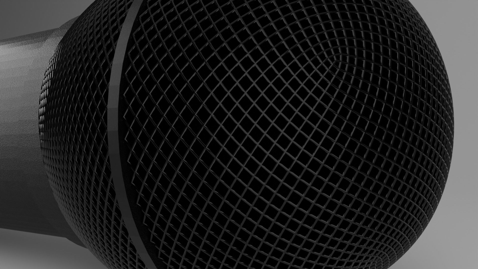 Wireless Microphone Black Low-poly 3D model_2