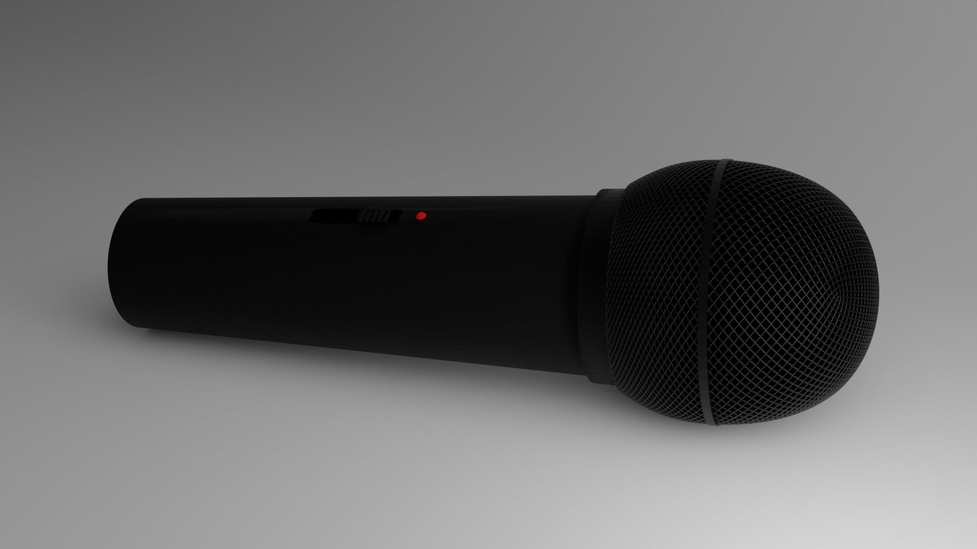 Wireless Microphone Black Low-poly 3D model_1