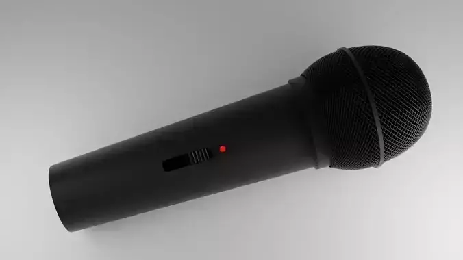 Wireless Microphone Black Low-poly 3D model