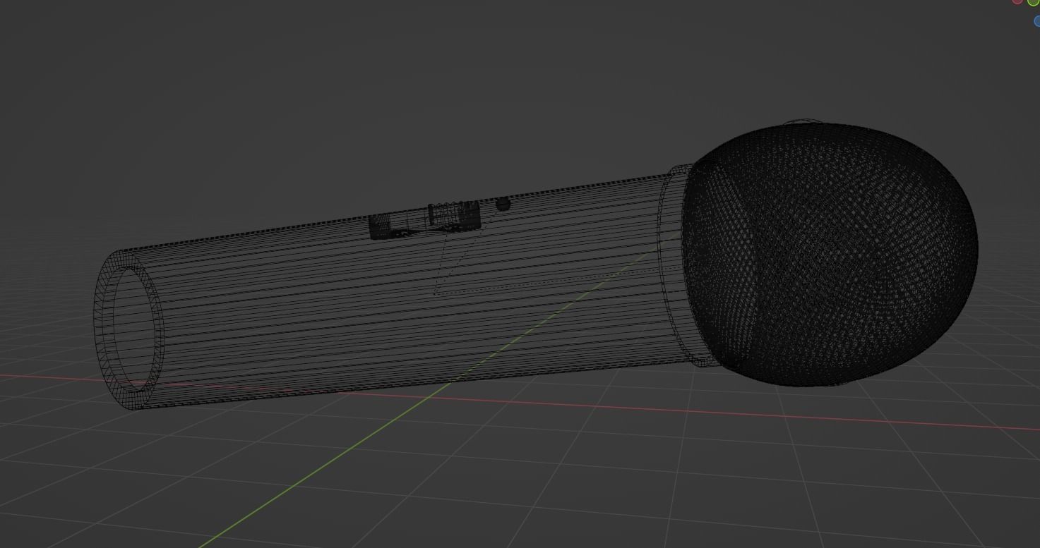 Wireless Microphone Black Low-poly 3D model_9