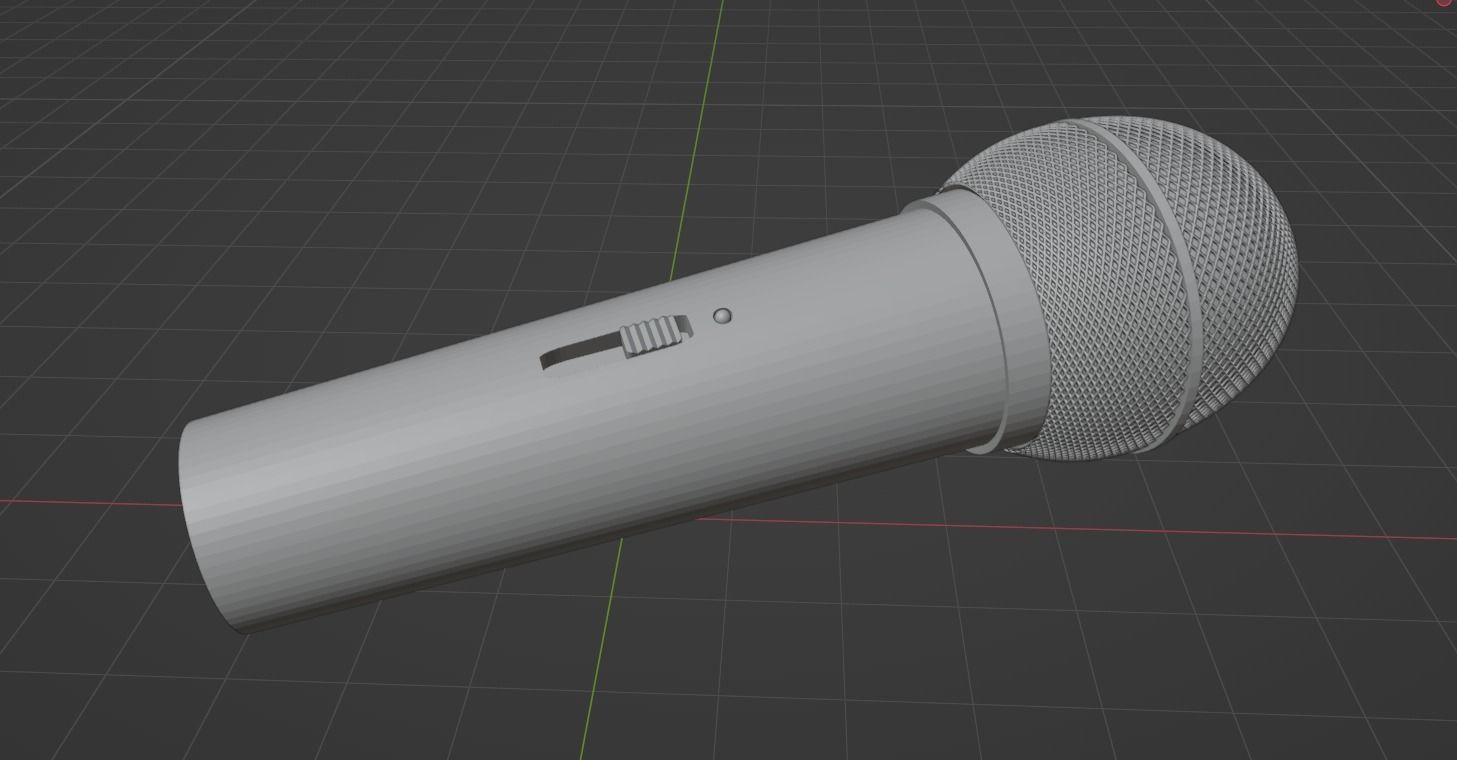 Wireless Microphone Black Low-poly 3D model_8