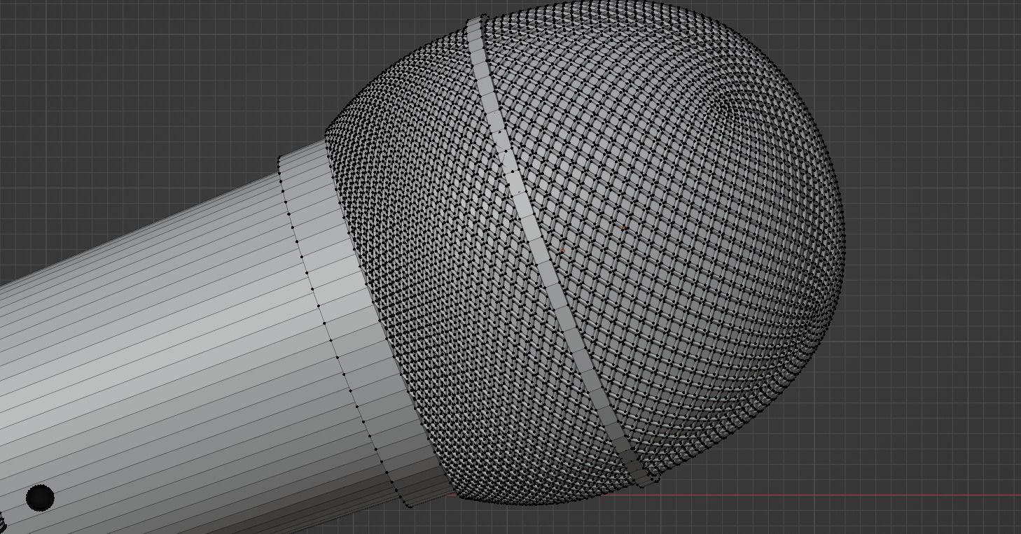 Wireless Microphone Black Low-poly 3D model_11