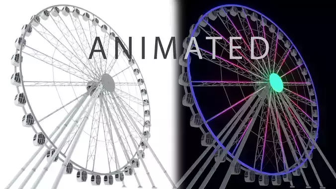 Ferris wheel 55 meters 3D model