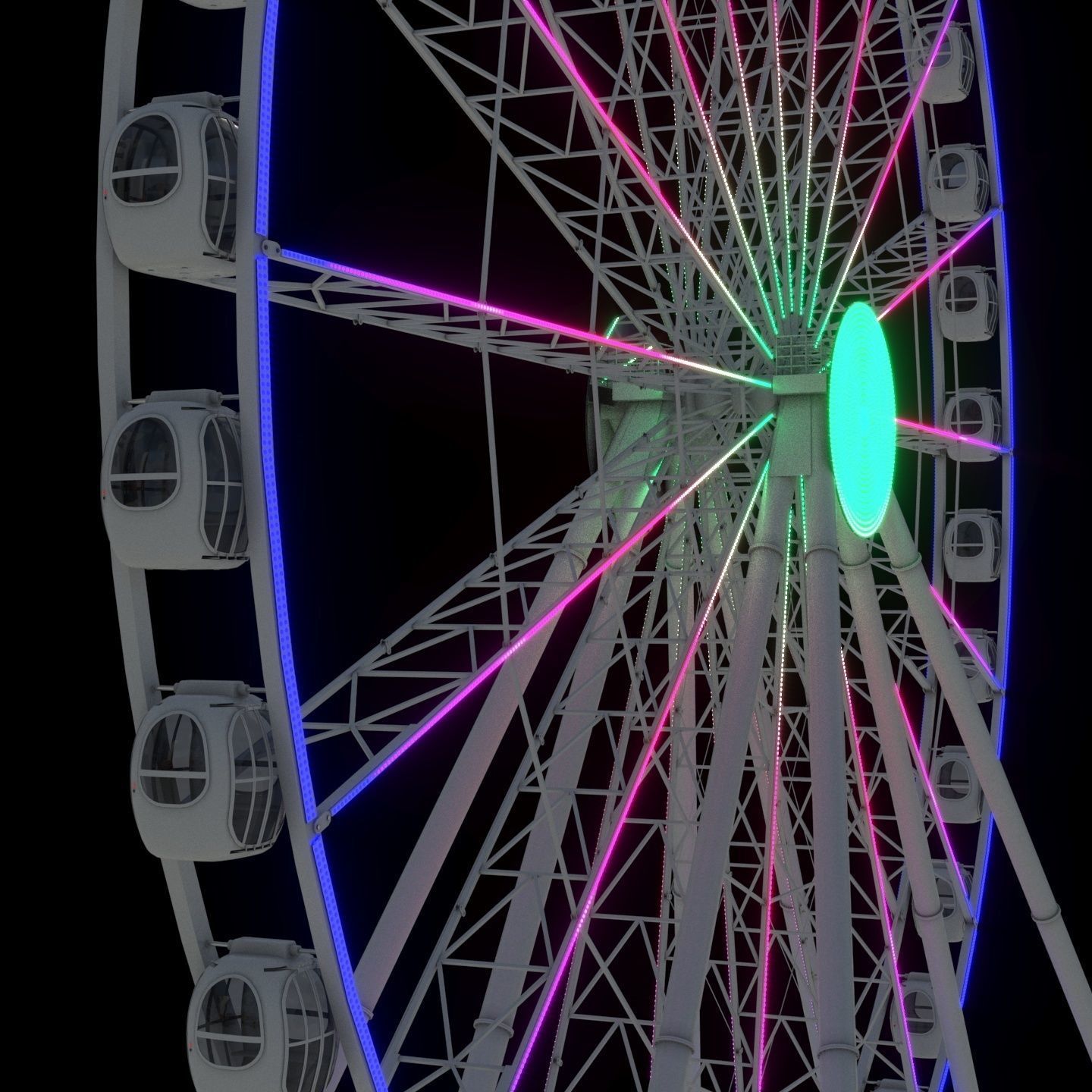 Ferris wheel 55 meters 3D model_4