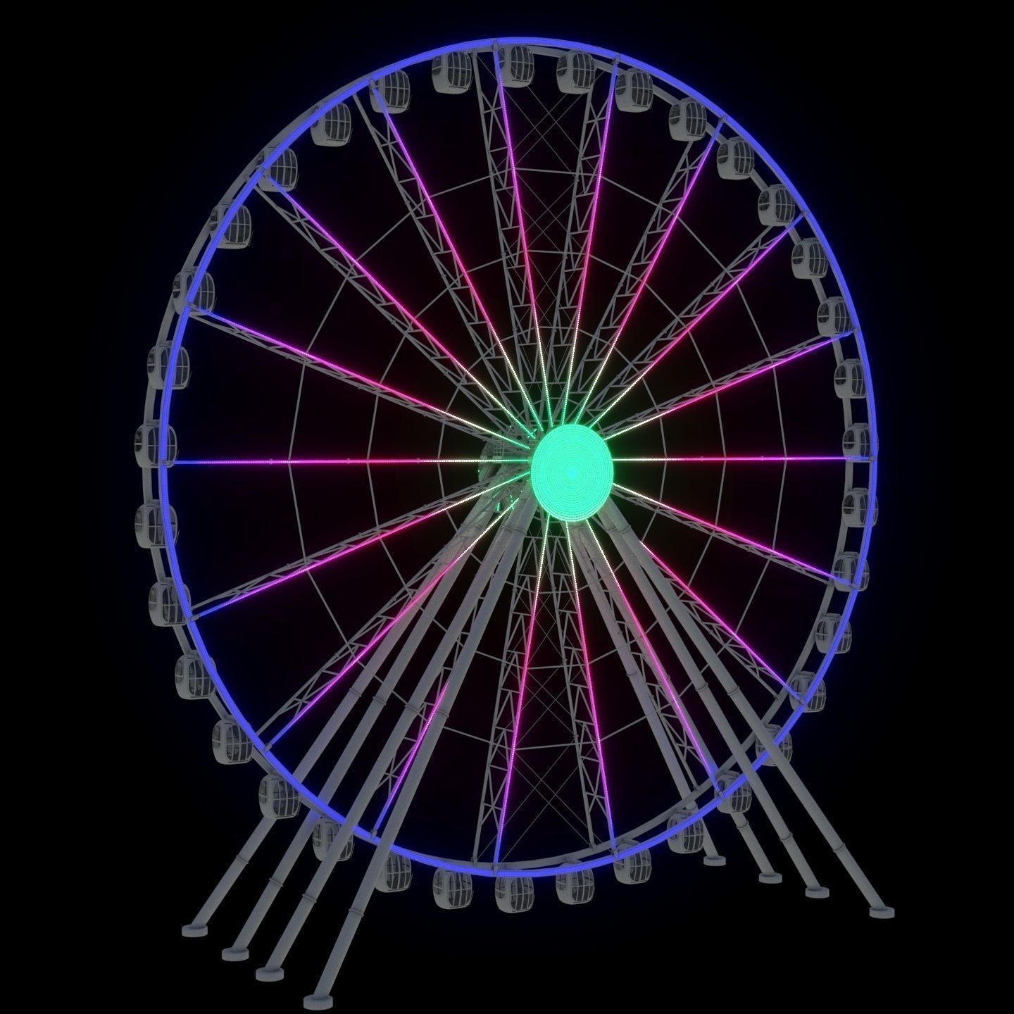 Ferris wheel 55 meters 3D model_6