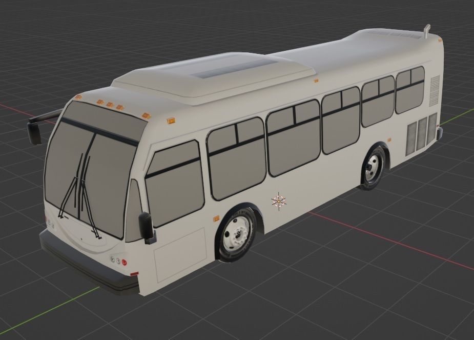 Eldorado National EZ RIDER II BRT Static Bus Low poly blank Low-poly 3D model_4