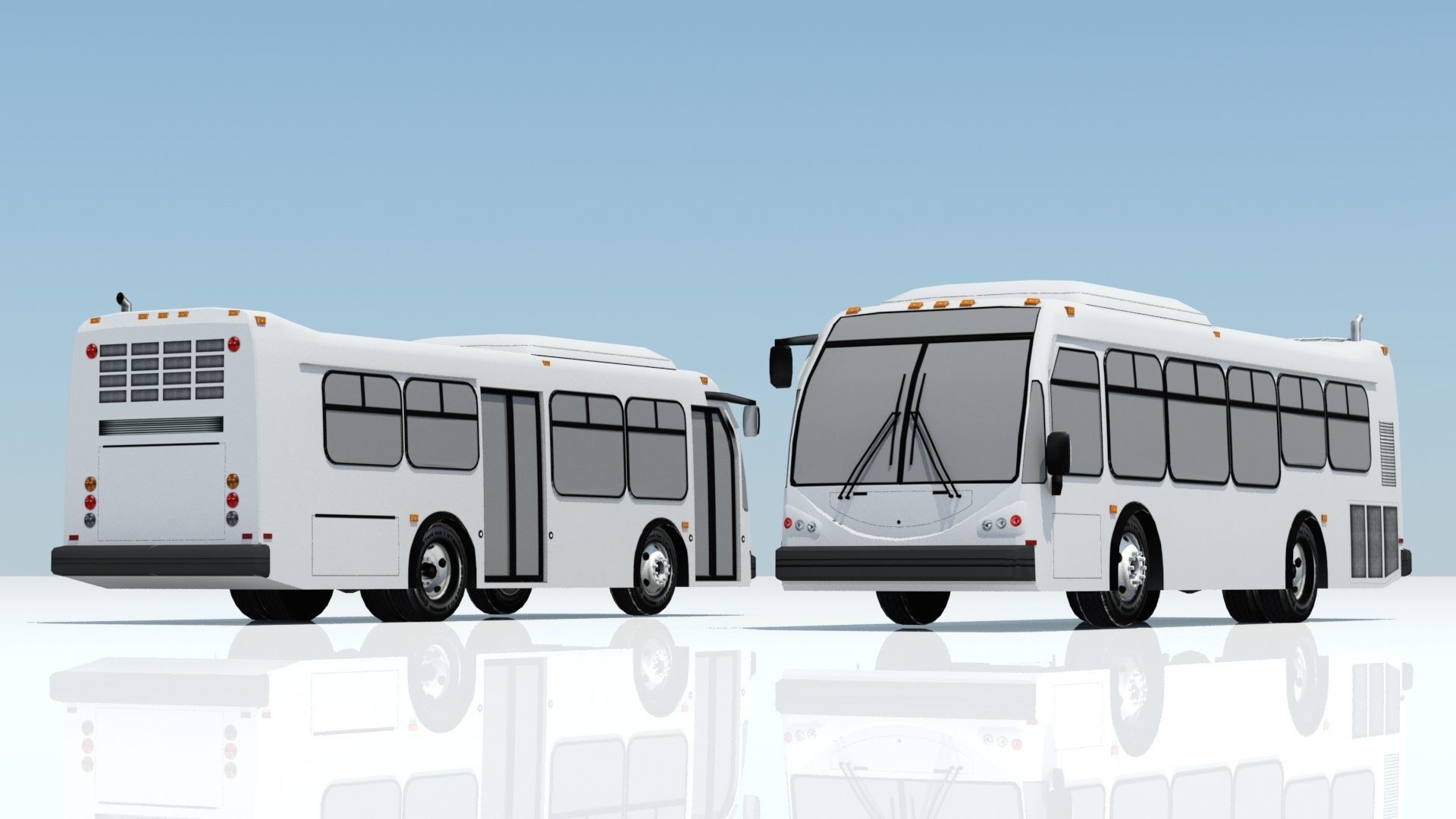 Eldorado National EZ RIDER II BRT Static Bus Low poly blank Low-poly 3D model_1