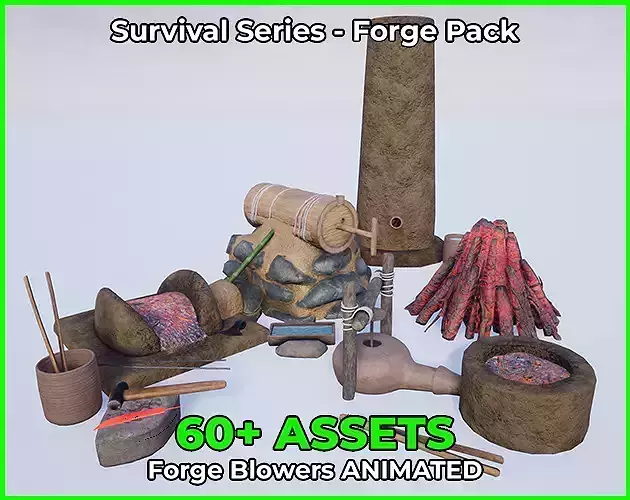 Survival Series - Primitive Forge Low-poly 3D model