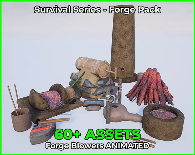 Survival Series - Primitive Forge Low-poly 3D model