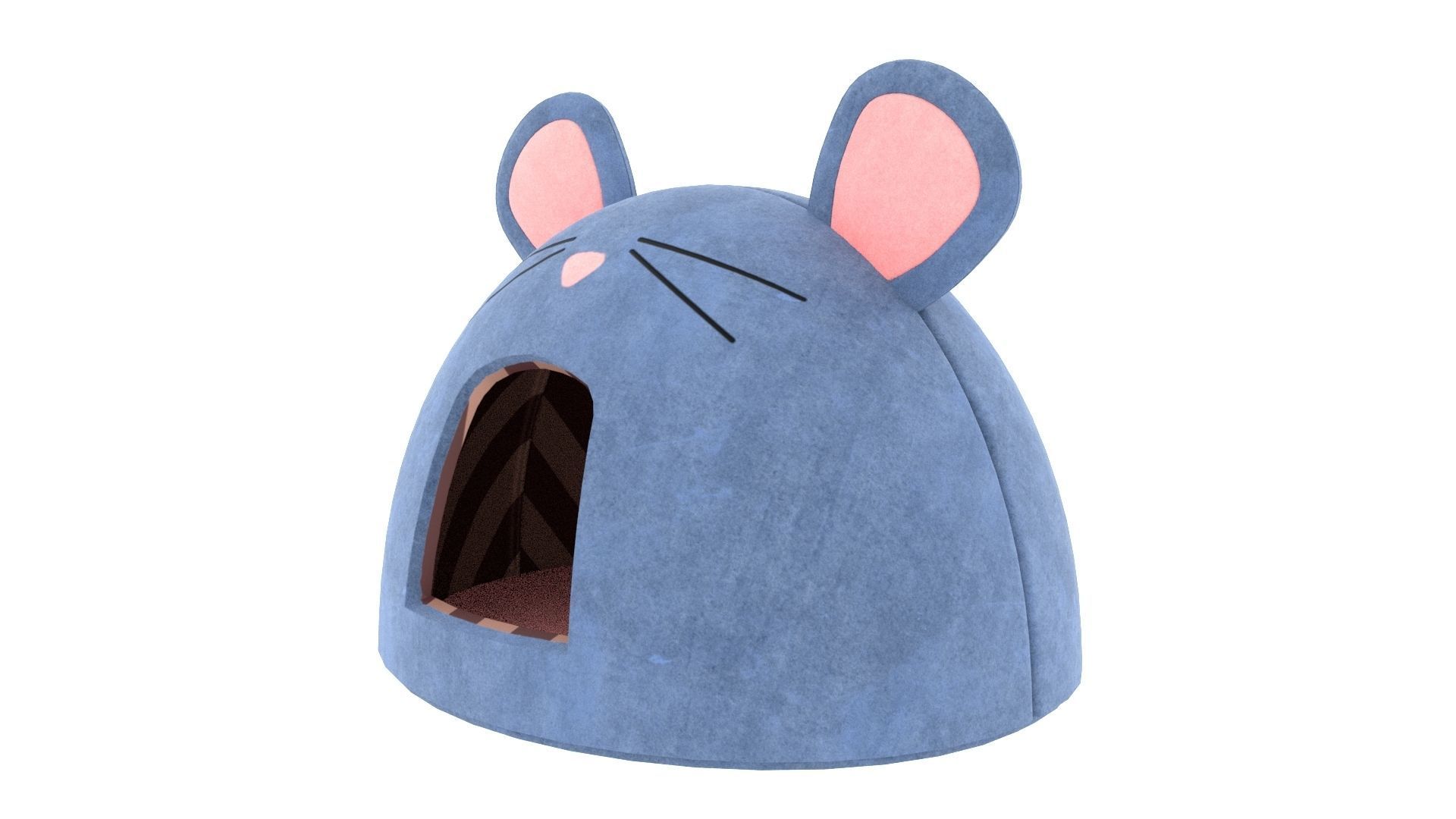 Mouse Meow Hut Cat Hut Cat Tent Blue 3D model_2