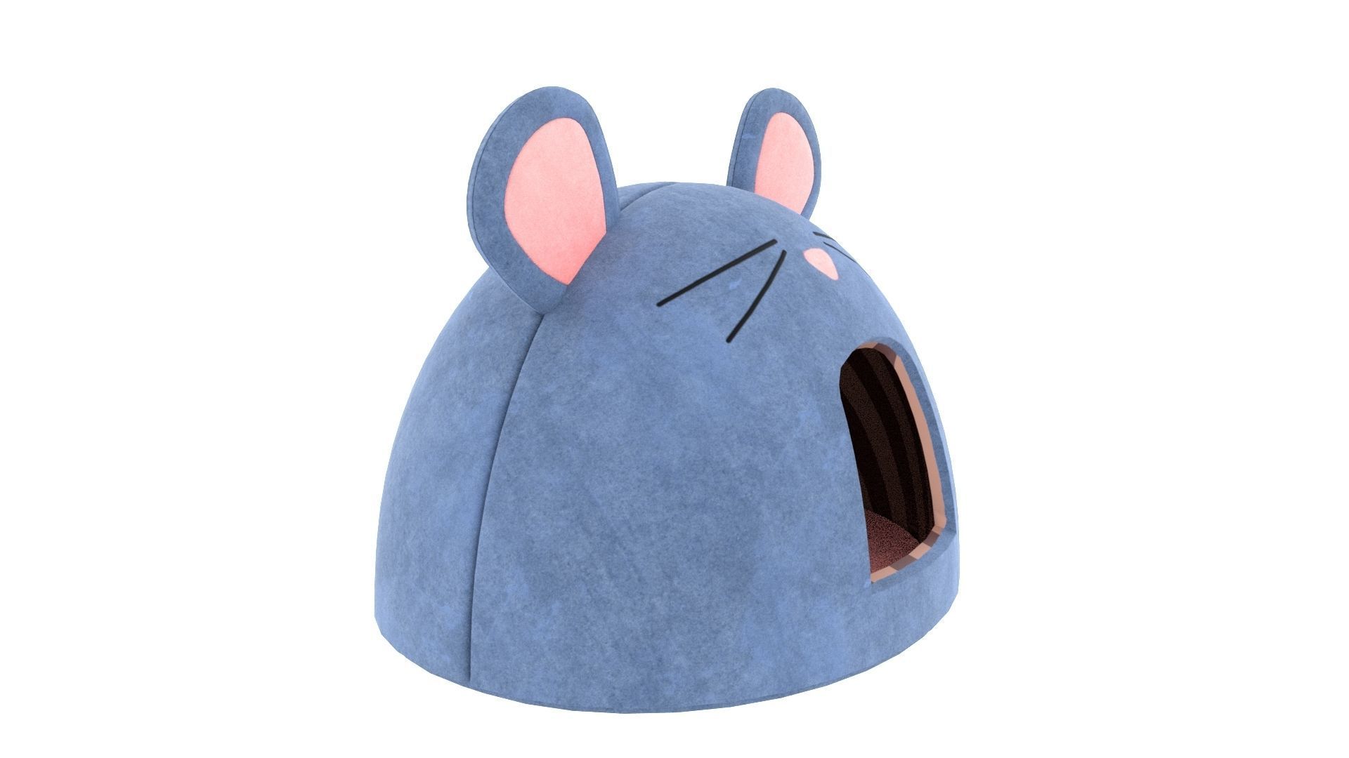 Mouse Meow Hut Cat Hut Cat Tent Blue 3D model_4