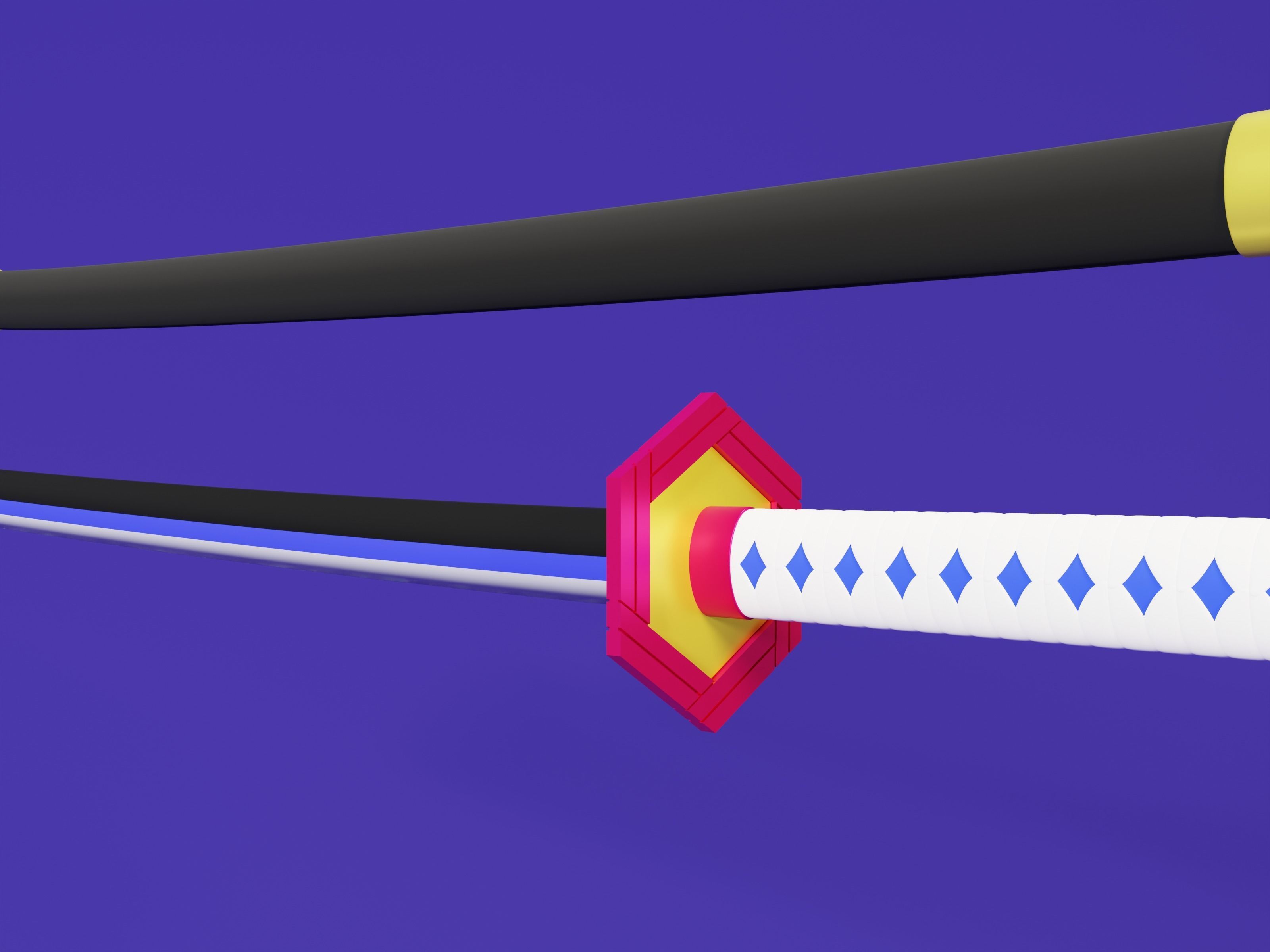 Demon Slayer Giyu sword - Kimetsu No Yaiba 3D print model 3D print model_3