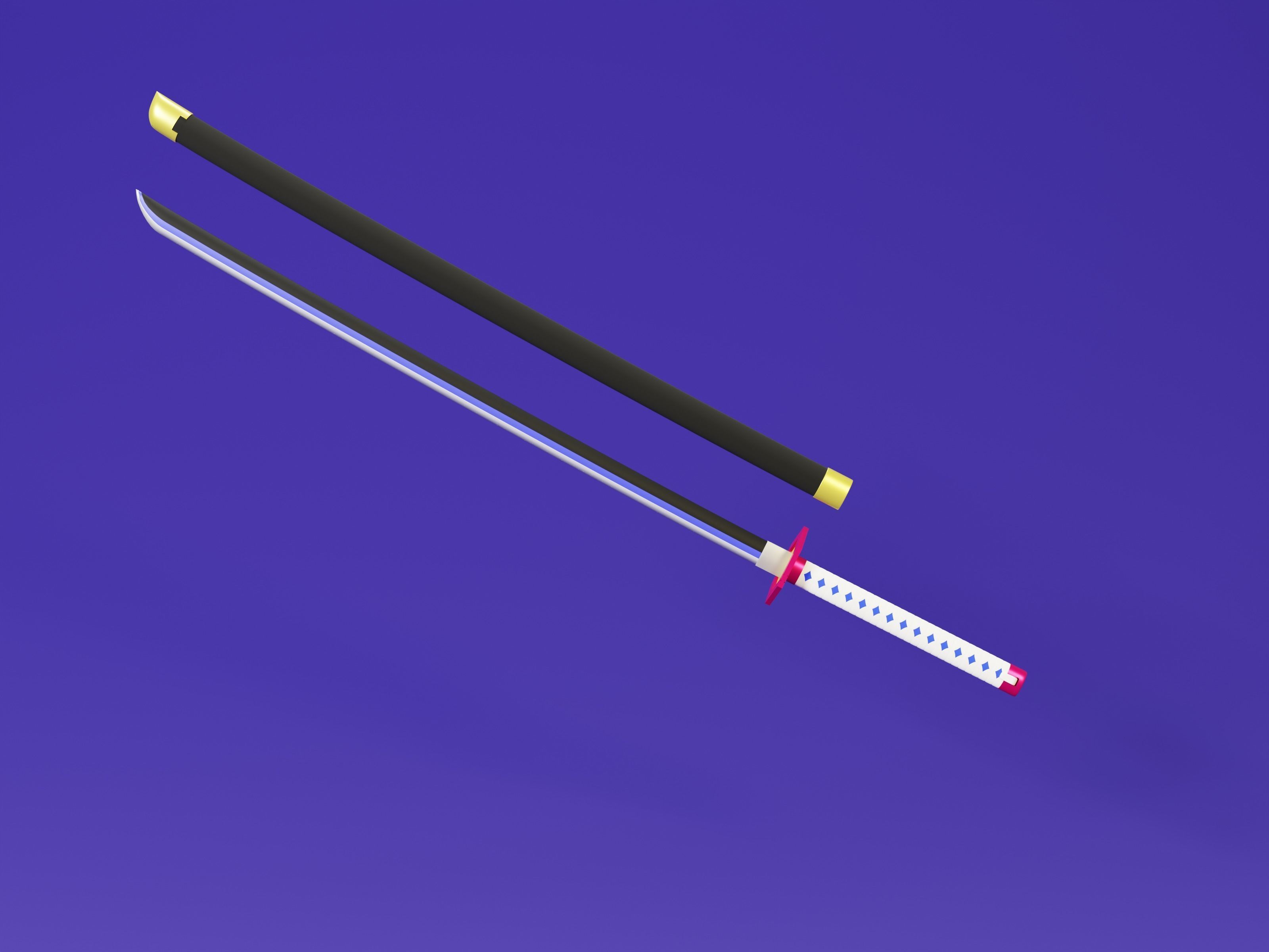 Demon Slayer Giyu sword - Kimetsu No Yaiba 3D print model 3D print model_4