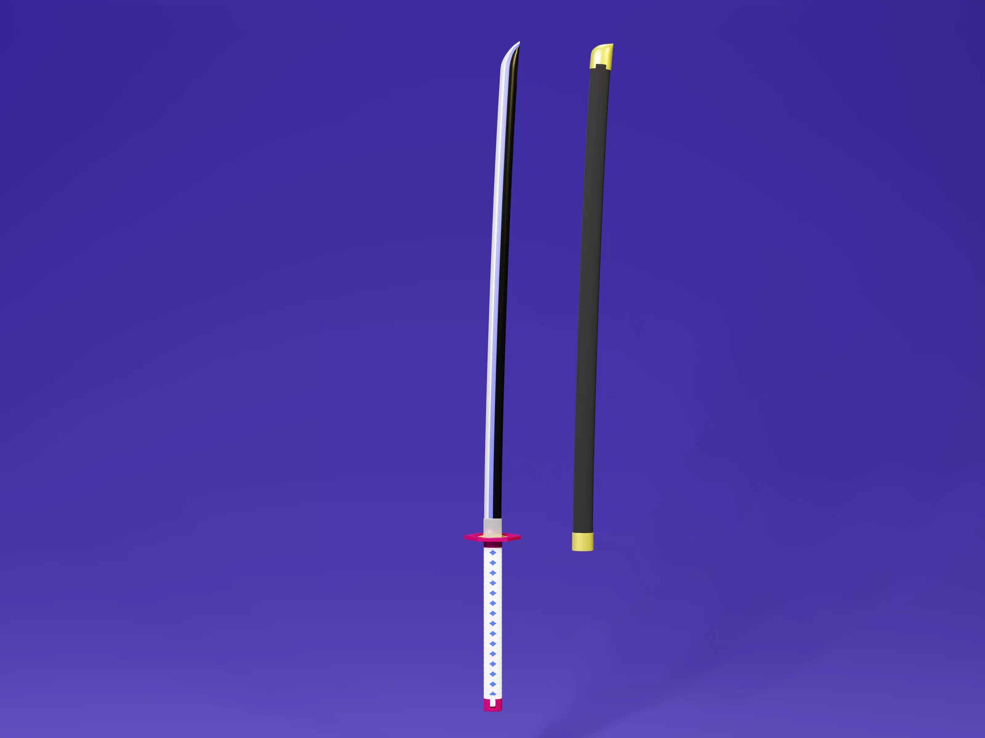 Demon Slayer Giyu sword - Kimetsu No Yaiba 3D print model 3D print model_0