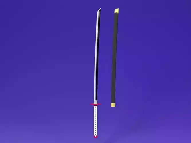 Demon Slayer Giyu sword - Kimetsu No Yaiba 3D print model 3D print model