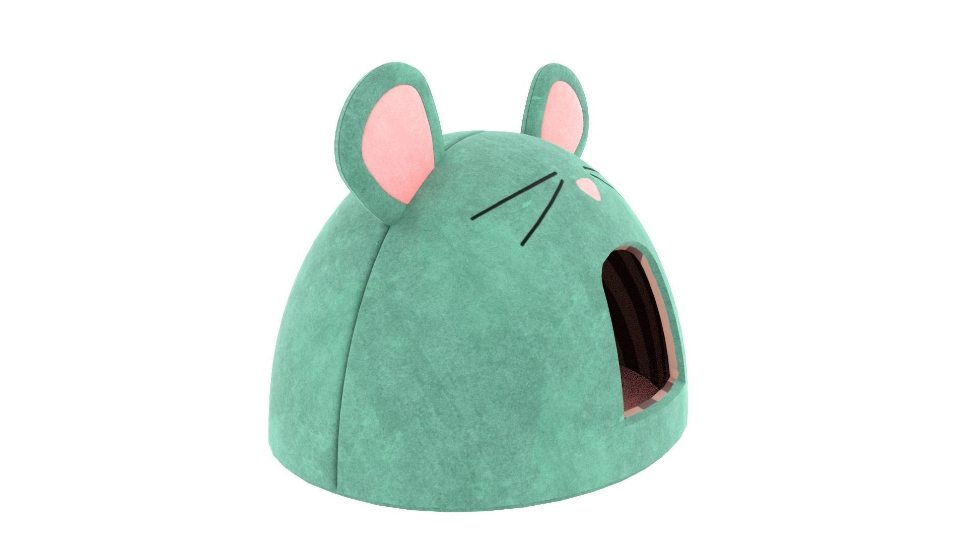 Mouse Meow Hut Cat Hut Cat Tent Turquoise 3D model_4