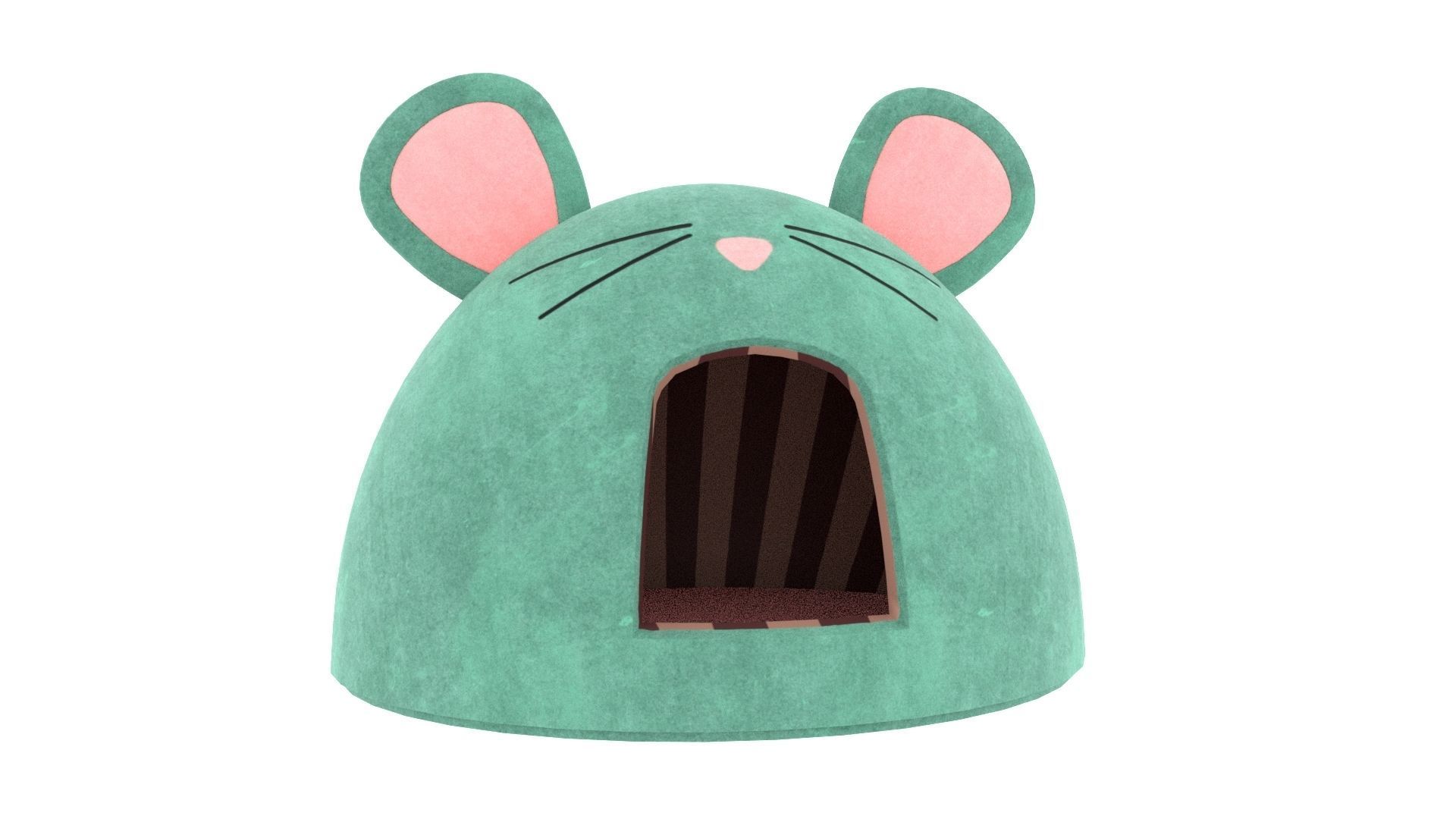Mouse Meow Hut Cat Hut Cat Tent Turquoise 3D model_1