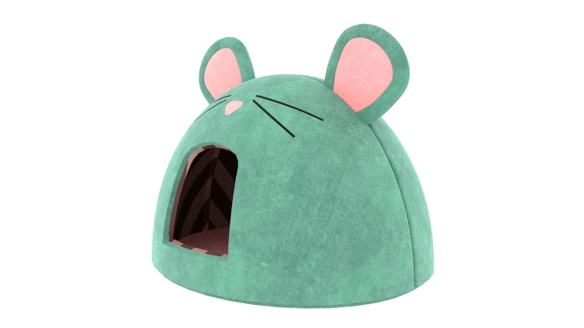 Mouse Meow Hut Cat Hut Cat Tent Turquoise 3D model_2