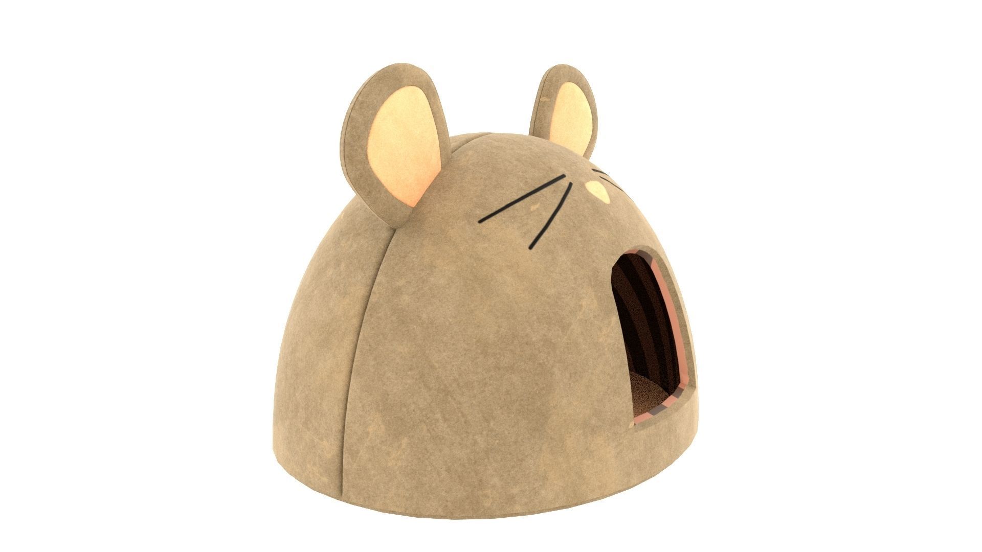 Mouse Meow Hut Cat Hut Cat Tent Yellow 3D model_4