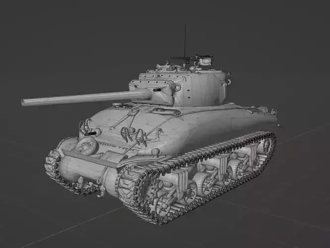 M4 A1 76 W Sherman Low-poly 3D model