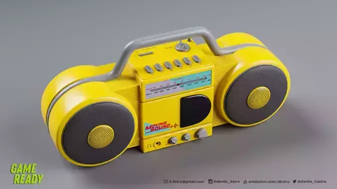 Radio Cassette Recorder - Lowpoly - 4k Textures Low-poly 3D model