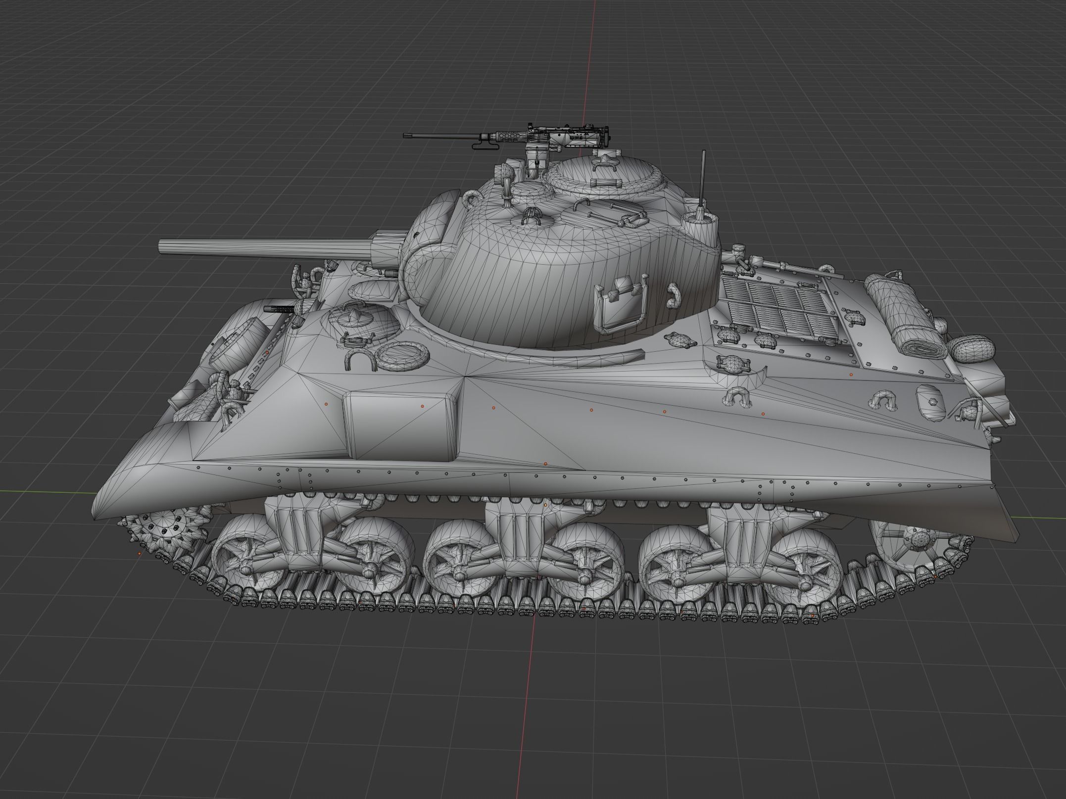 M4 A2 Sherman Low-poly 3D model_1