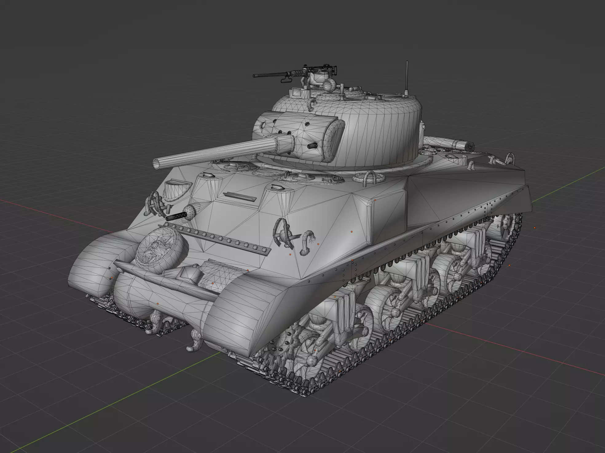 M4 A2 Sherman Low-poly 3D model_0