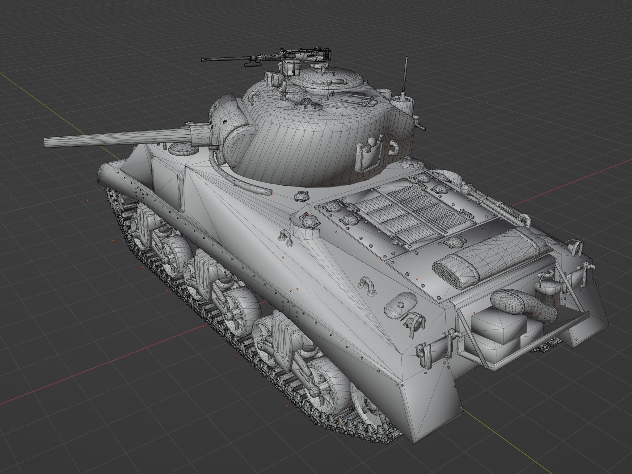 M4 A2 Sherman Low-poly 3D model_8