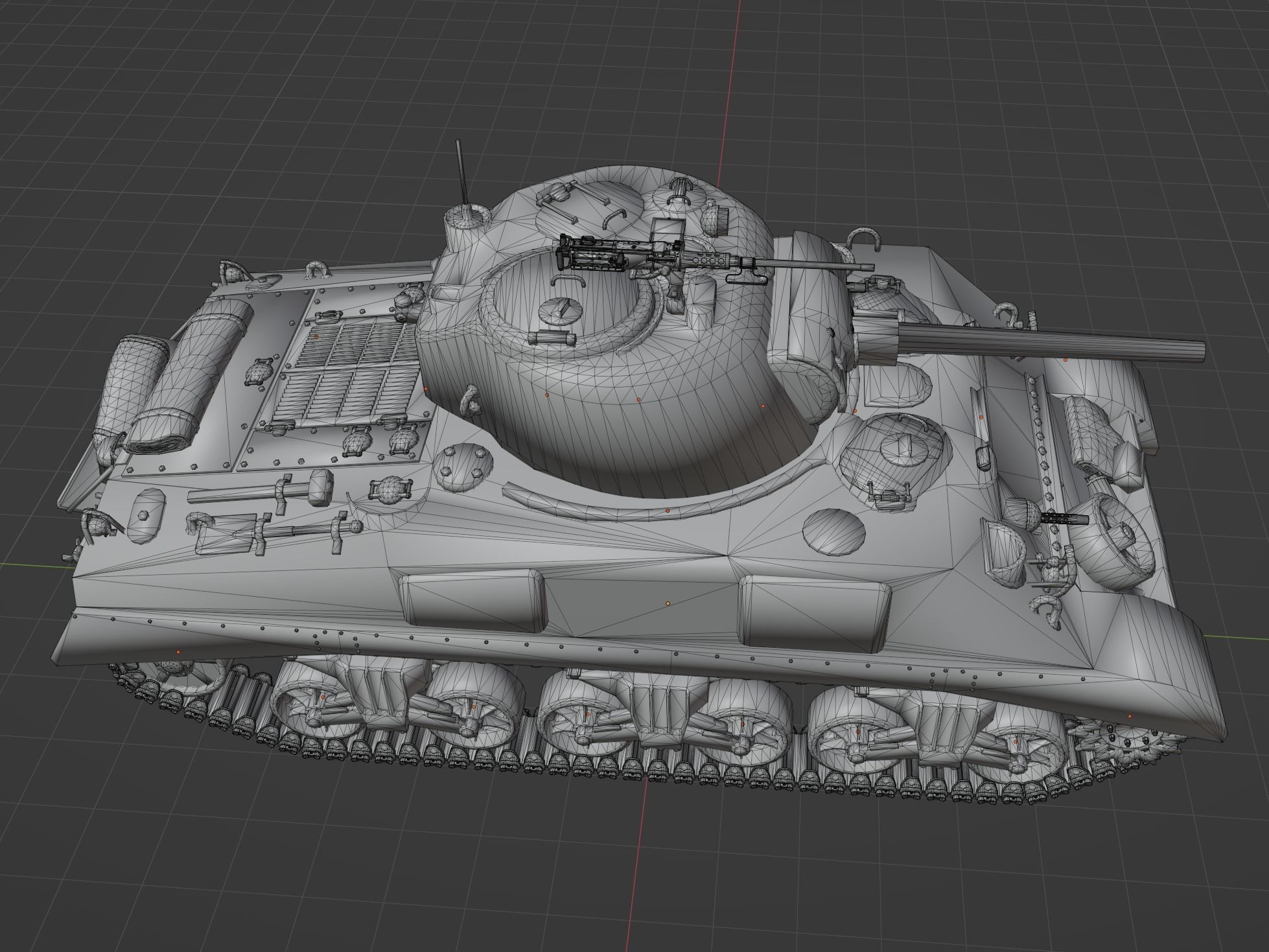 M4 A2 Sherman Low-poly 3D model_5