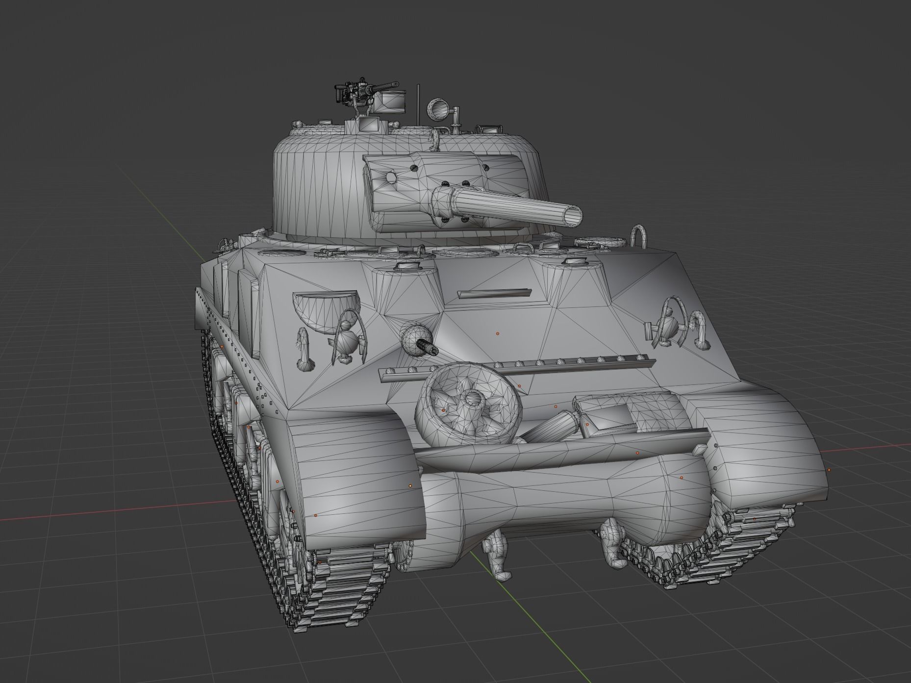 M4 A2 Sherman Low-poly 3D model_6