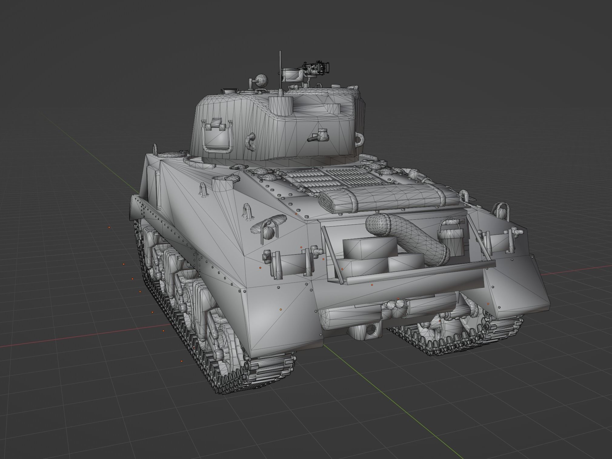 M4 A2 Sherman Low-poly 3D model_2