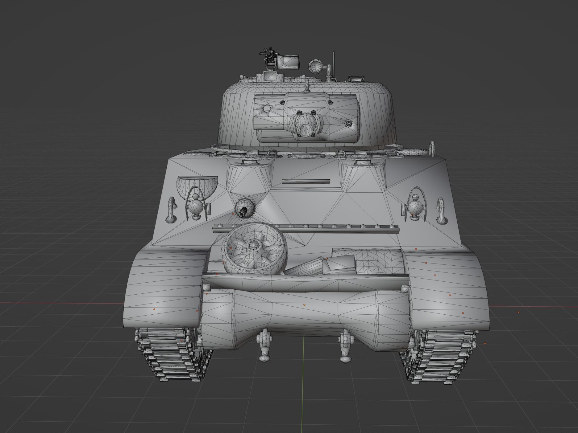 M4 A2 Sherman Low-poly 3D model_7