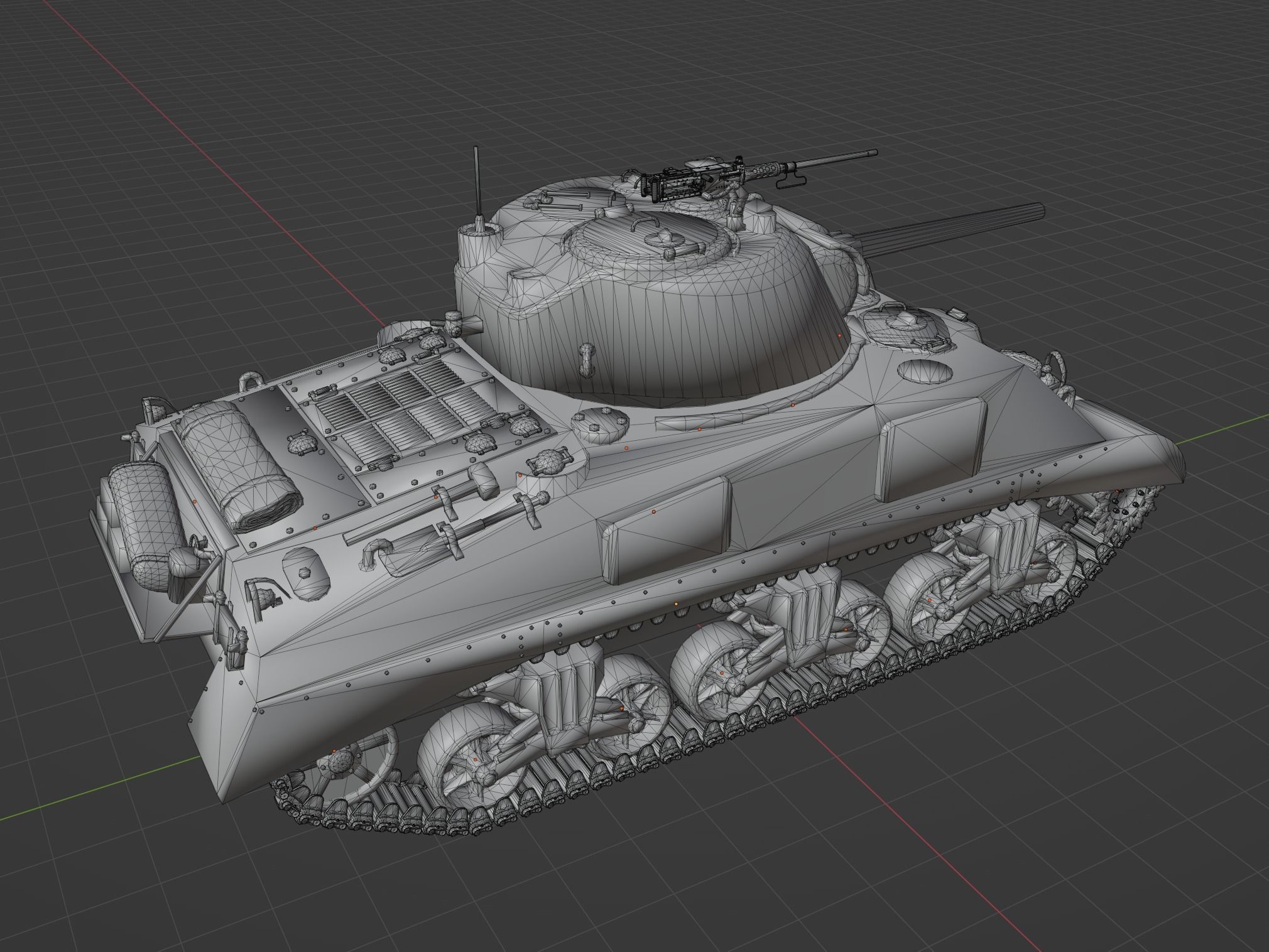 M4 A2 Sherman Low-poly 3D model_4