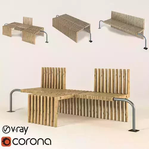 wooden parametric bench