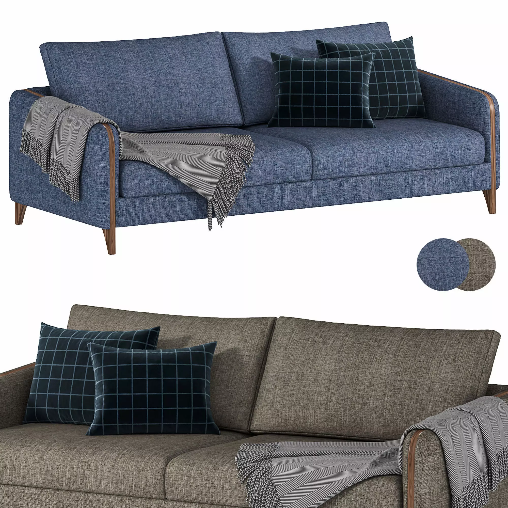 Utah Fabric Sofa By Gainsiville Collection 3D model