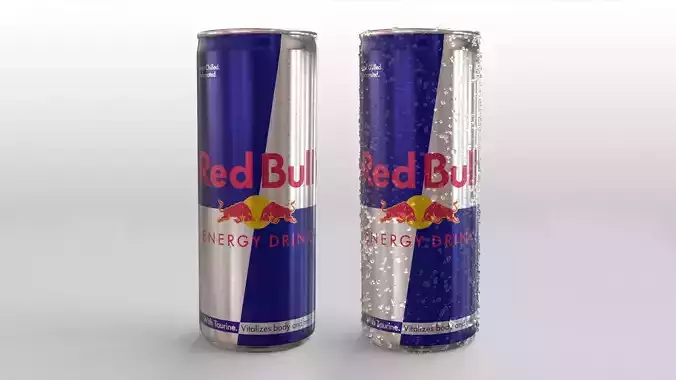 Red Bull Can 250ml with Spritz 3D model